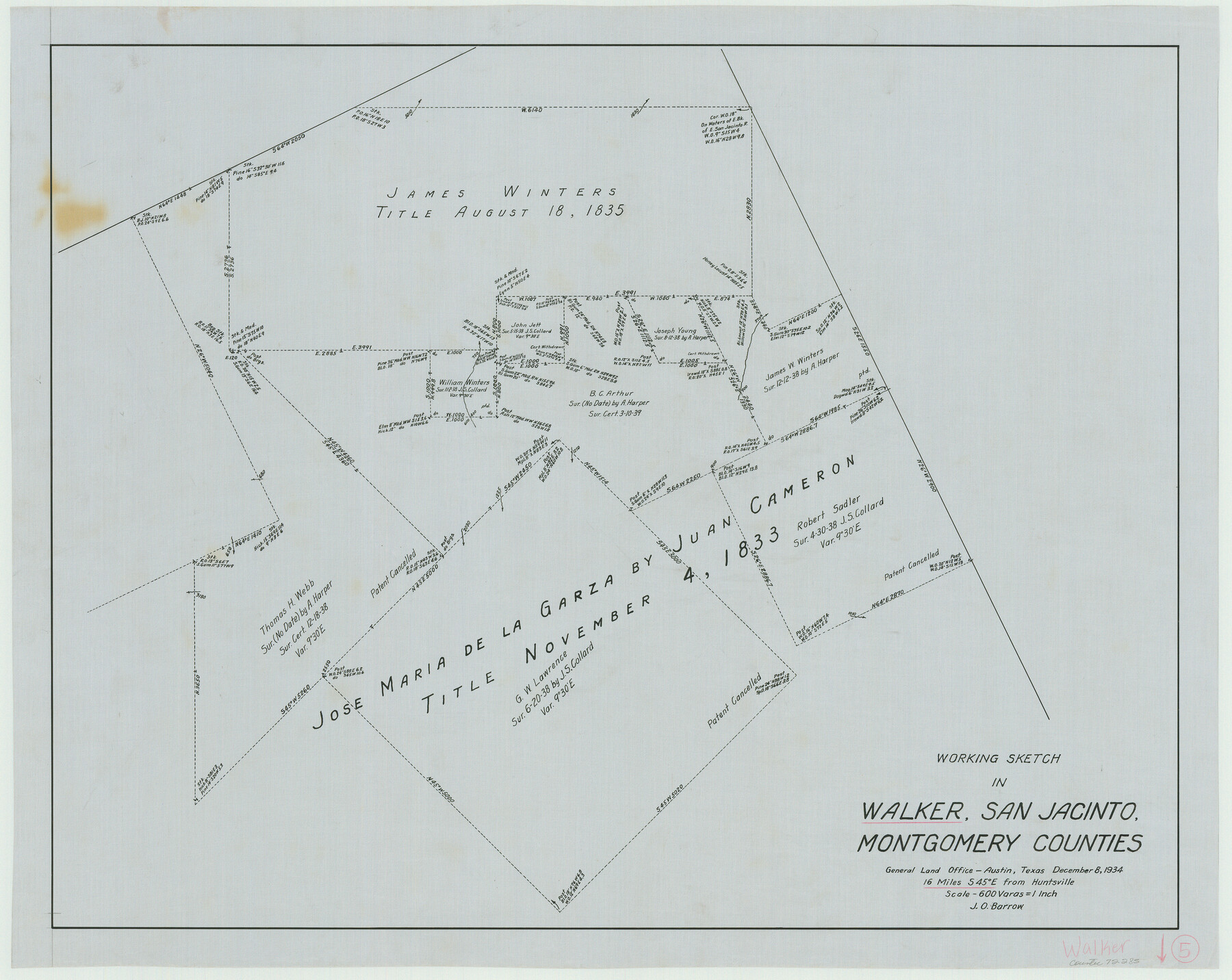 72285, Walker County Working Sketch 5, General Map Collection
