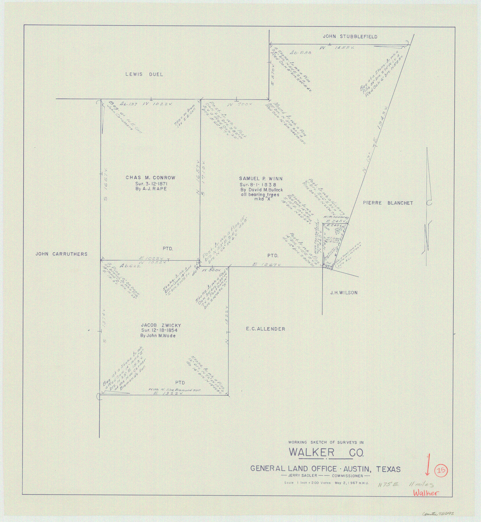72295, Walker County Working Sketch 15, General Map Collection