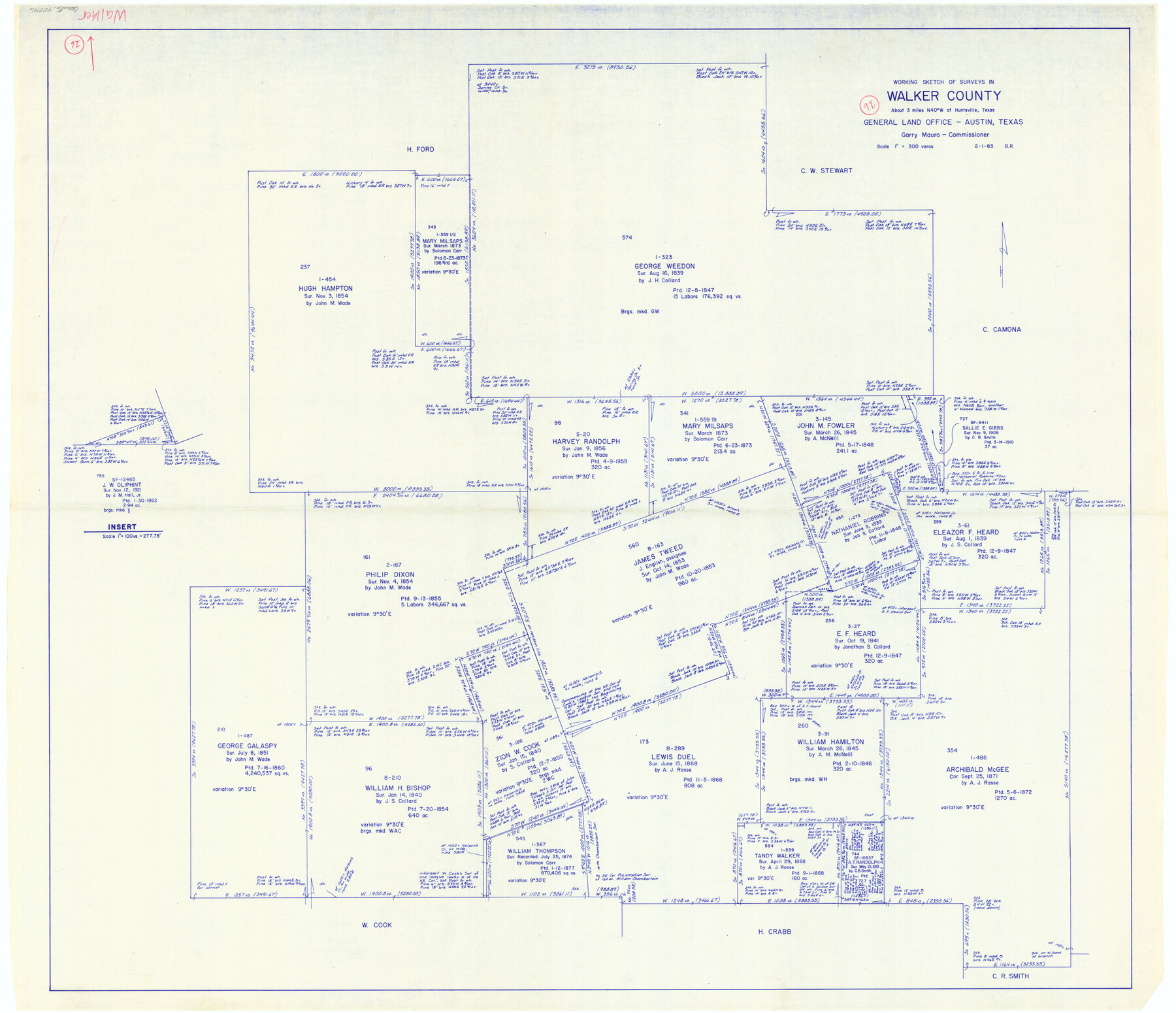 72296, Walker County Working Sketch 16, General Map Collection