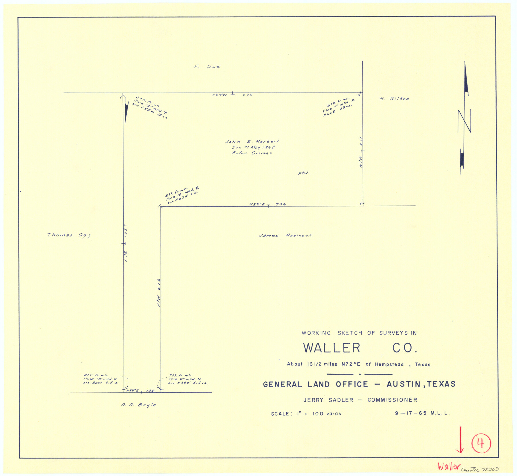 72303, Waller County Working Sketch 4, General Map Collection