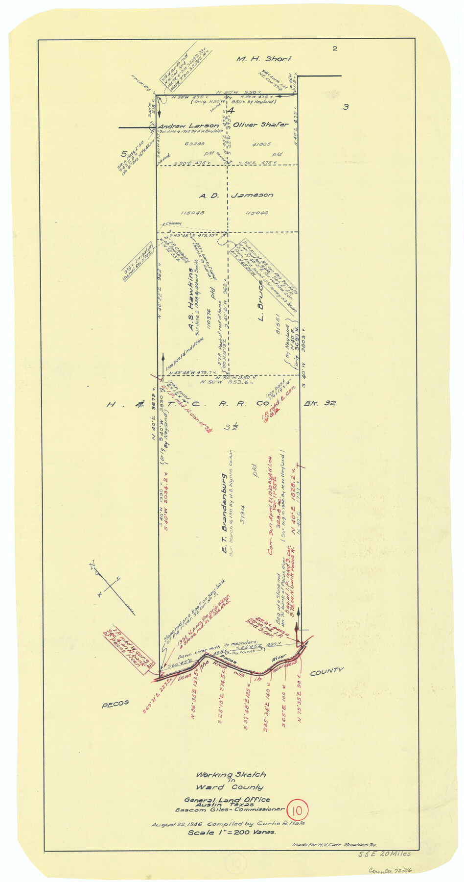 72316, Ward County Working Sketch 10, General Map Collection