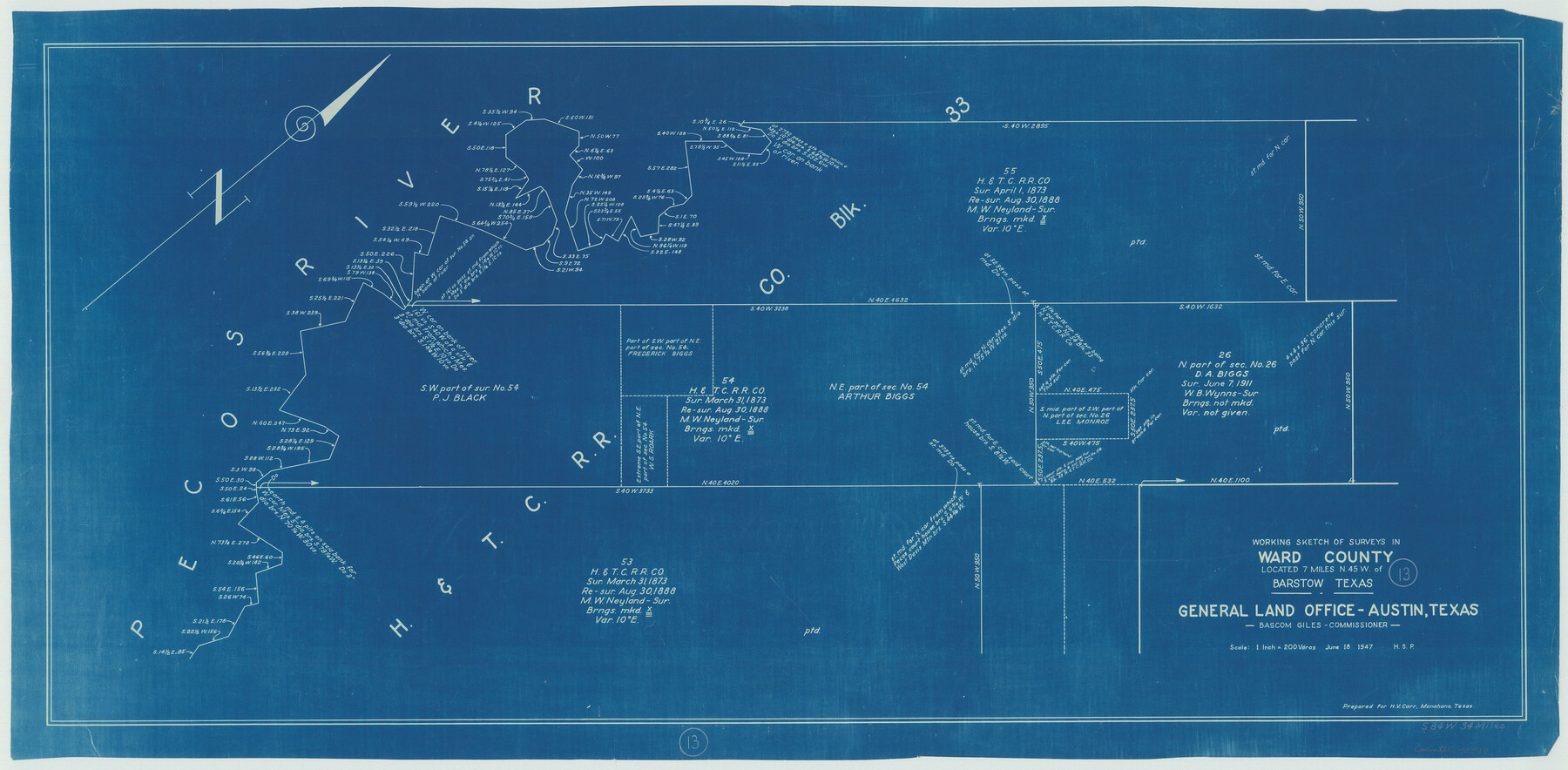 72319, Ward County Working Sketch 13, General Map Collection