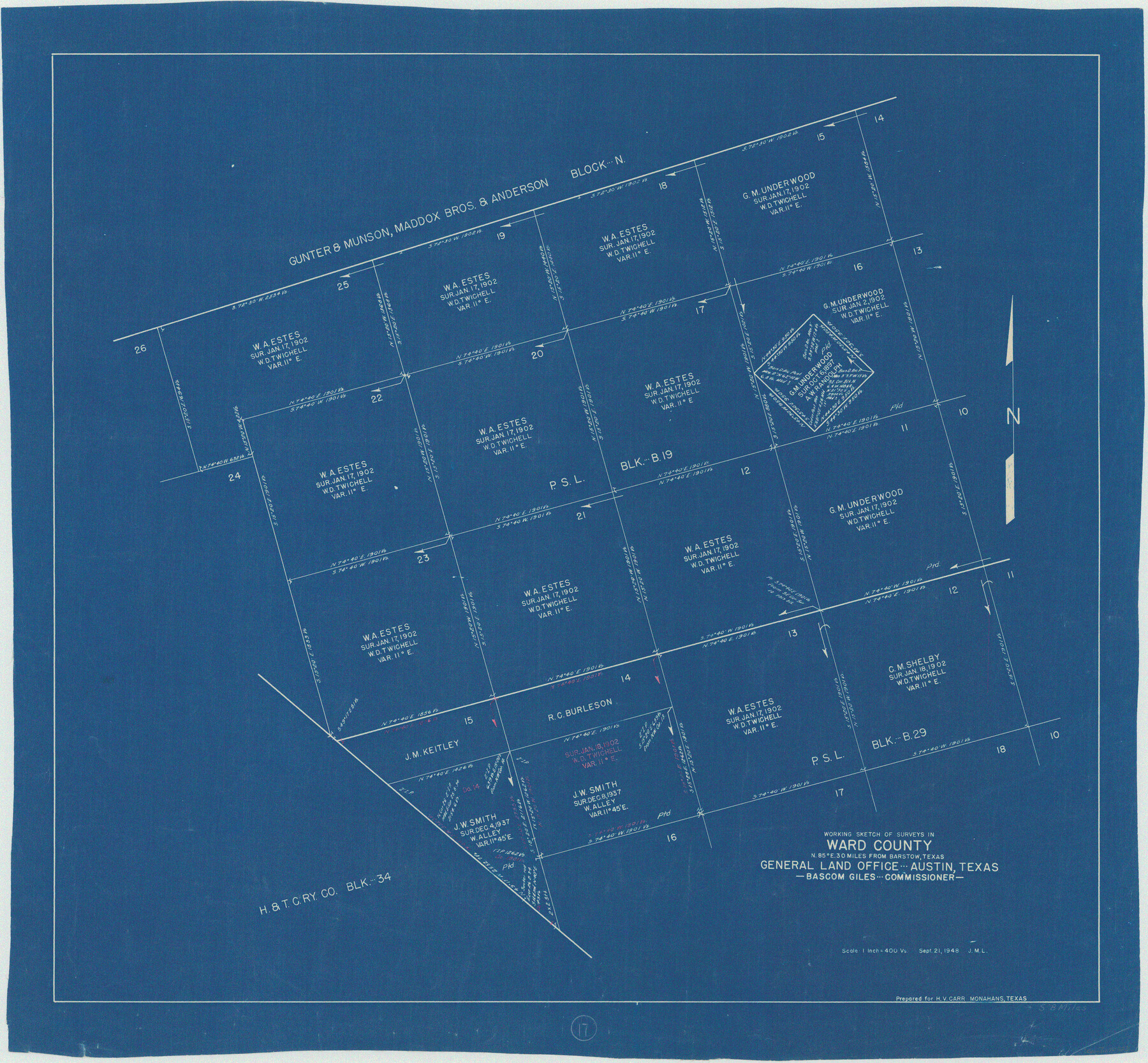 72323, Ward County Working Sketch 17, General Map Collection