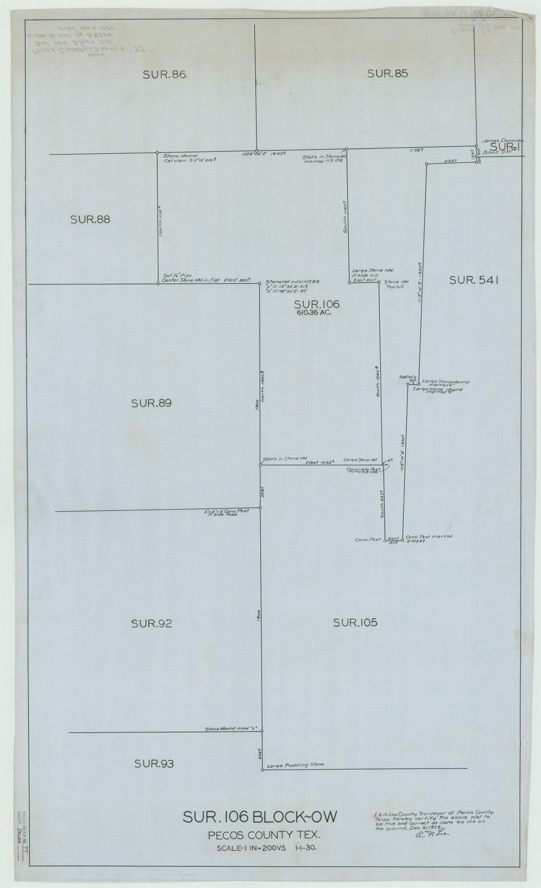 7238, Pecos County Rolled Sketch 77, General Map Collection