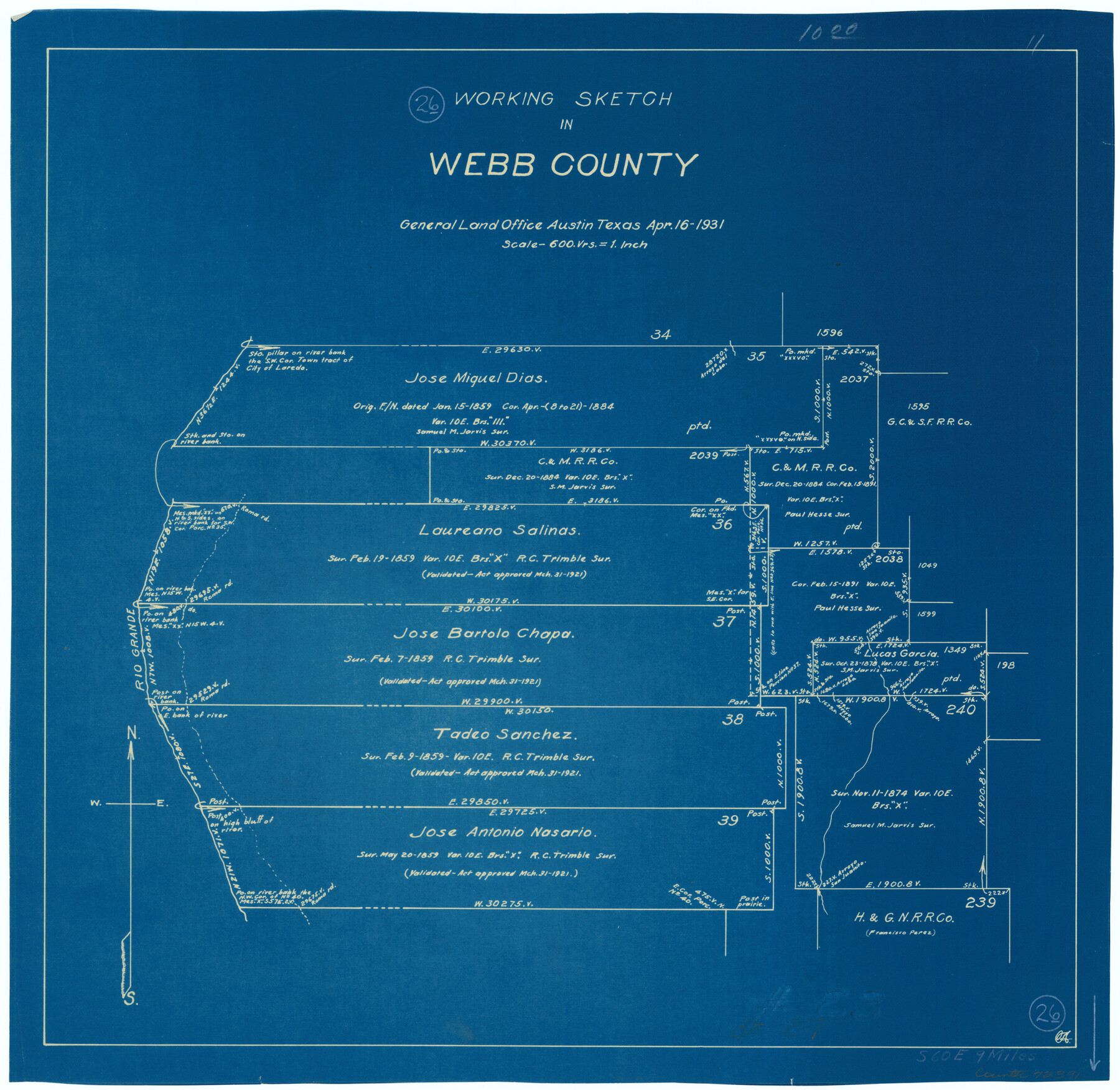72391, Webb County Working Sketch 26, General Map Collection
