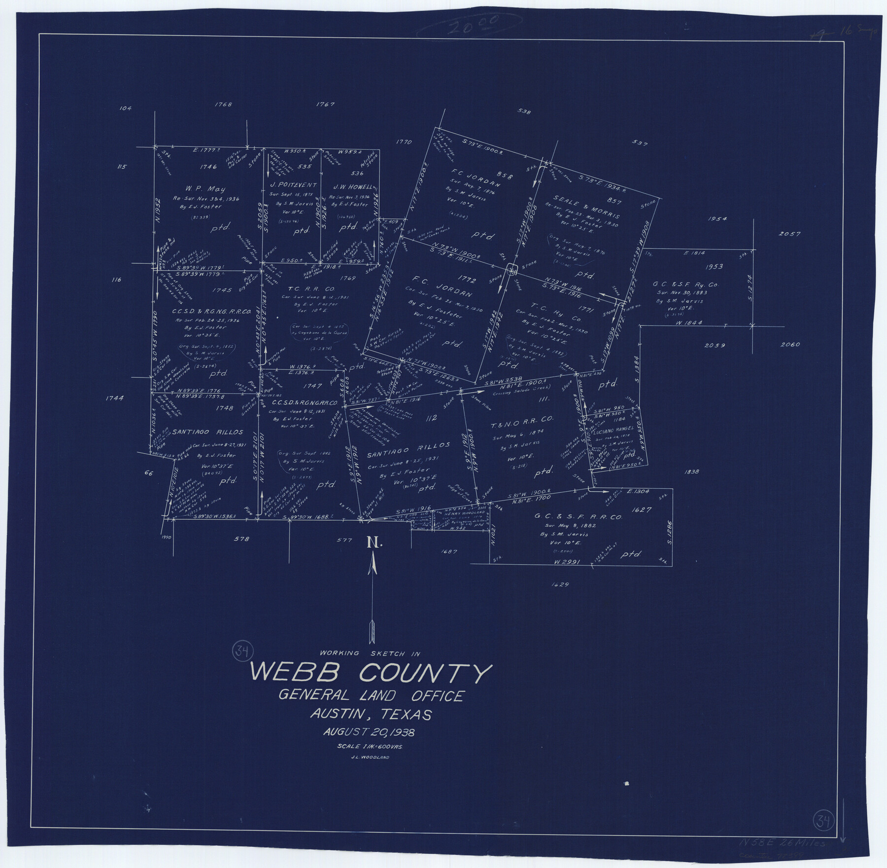 72399, Webb County Working Sketch 34, General Map Collection