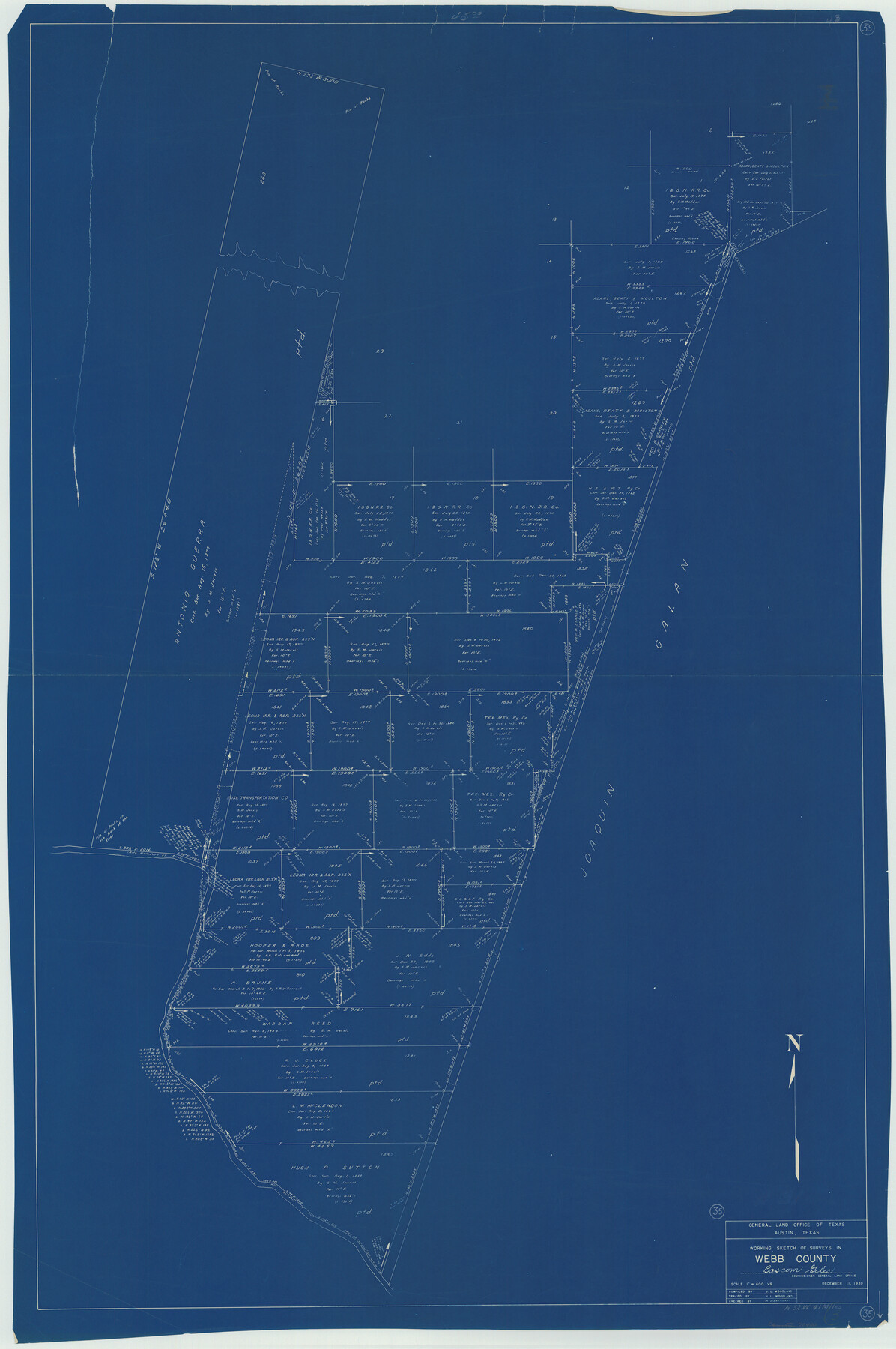 72400, Webb County Working Sketch 35, General Map Collection