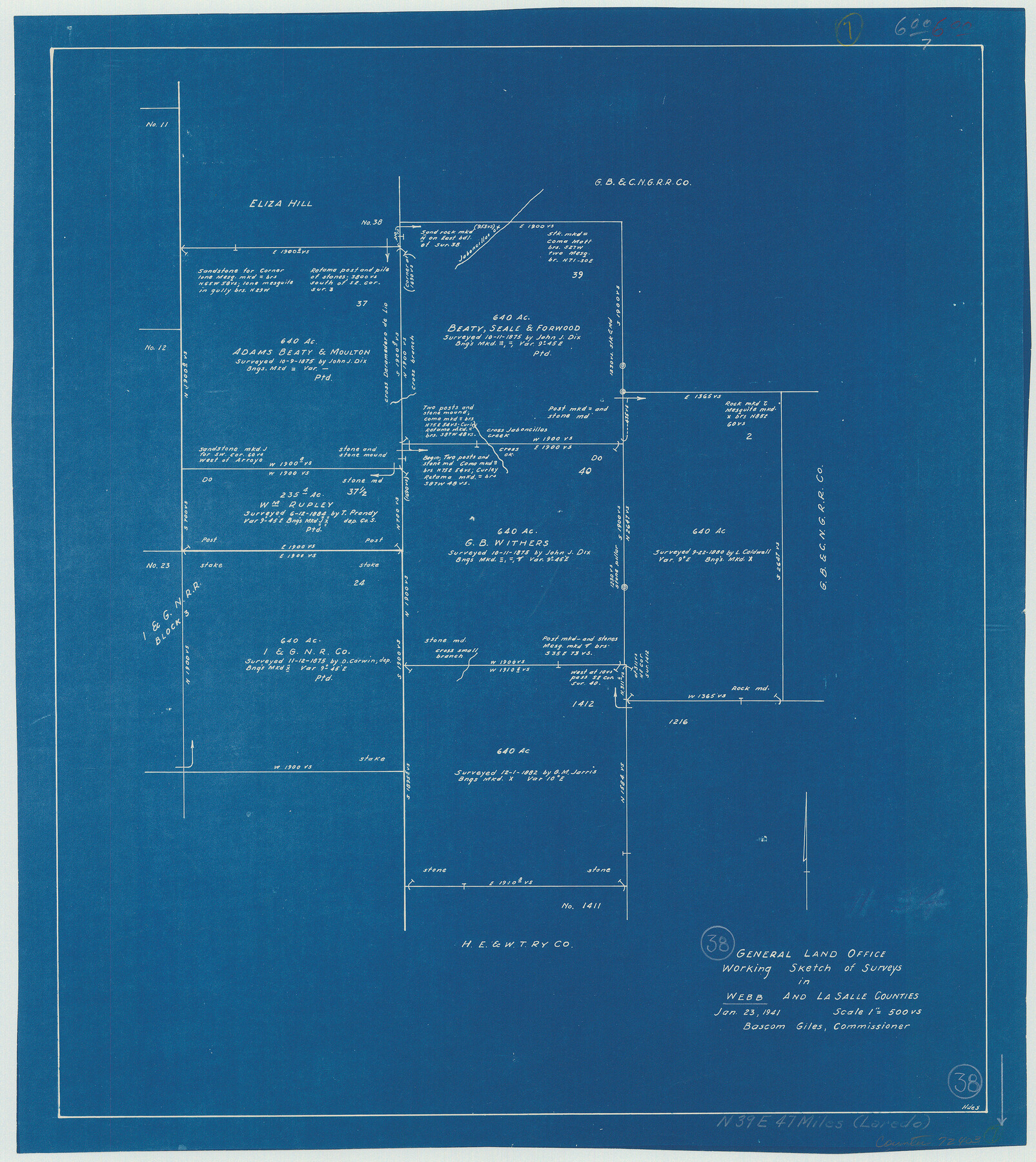 72403, Webb County Working Sketch 38, General Map Collection