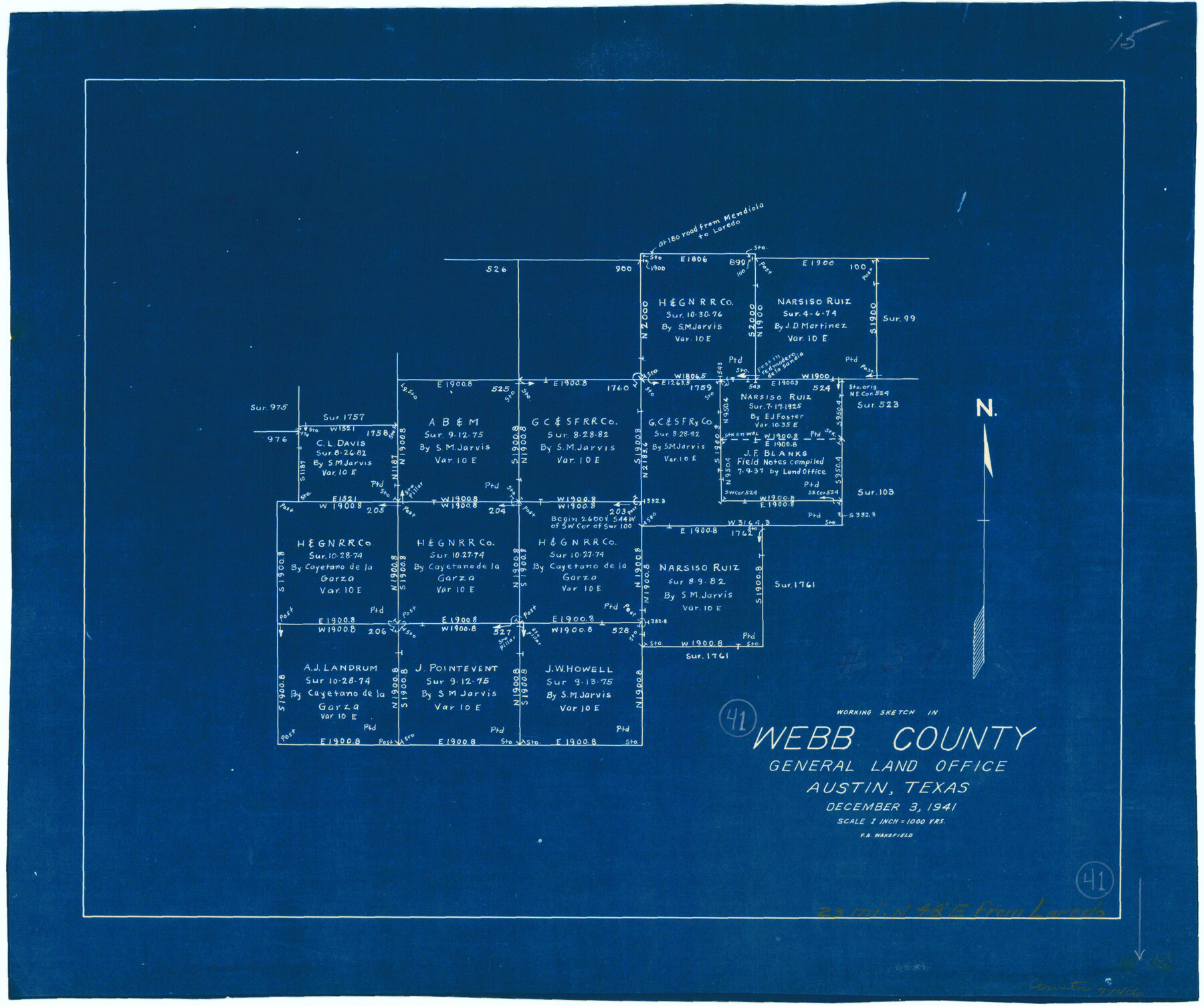 72406, Webb County Working Sketch 41, General Map Collection