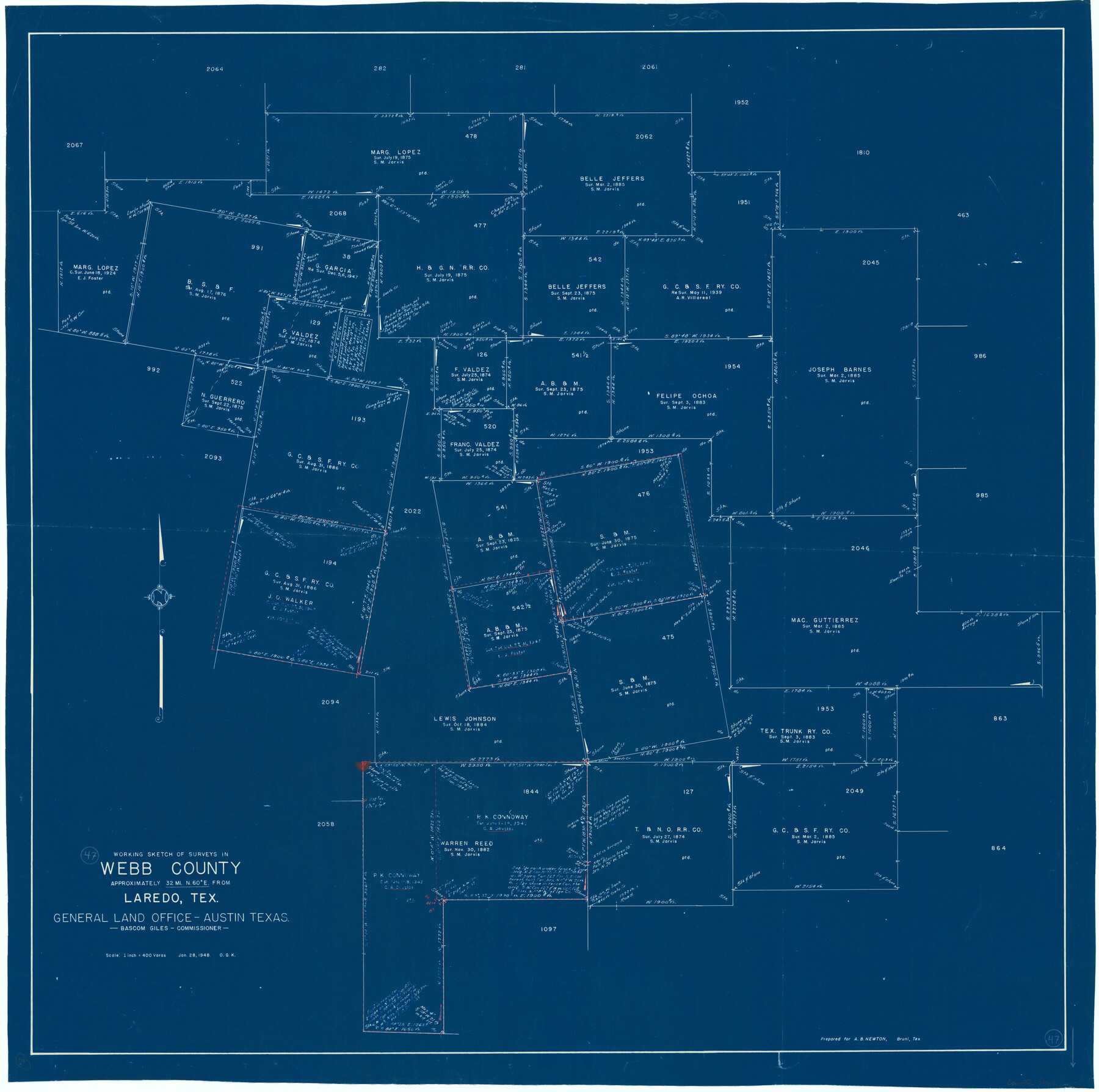 72412, Webb County Working Sketch 47, General Map Collection