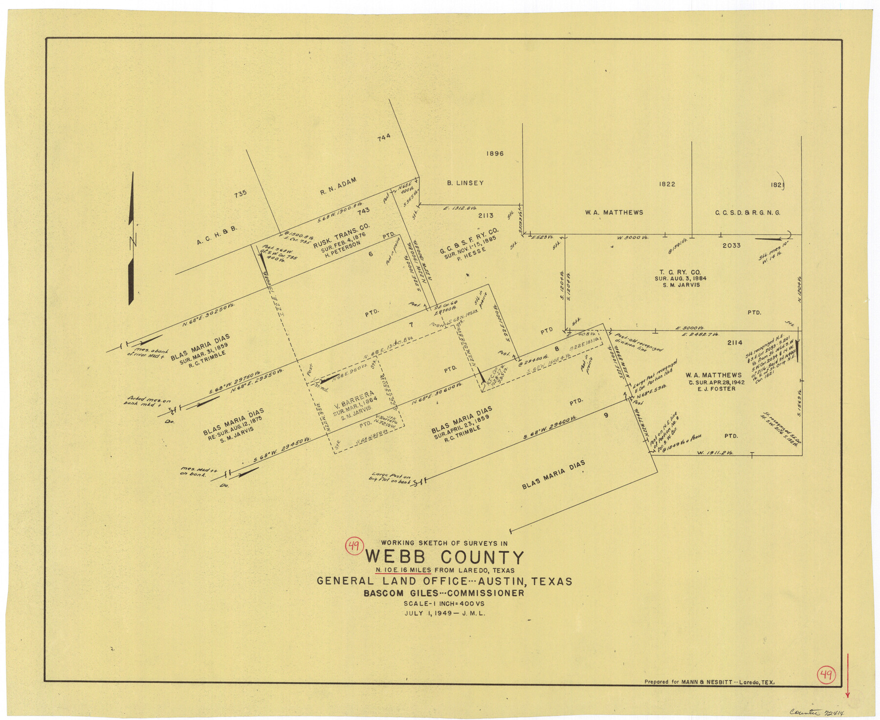 72414, Webb County Working Sketch 49, General Map Collection