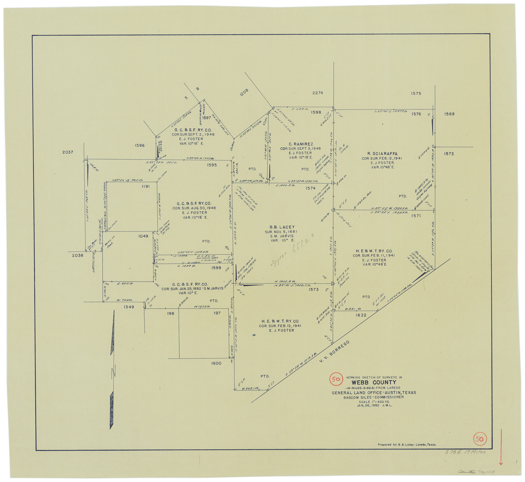 72415, Webb County Working Sketch 50, General Map Collection