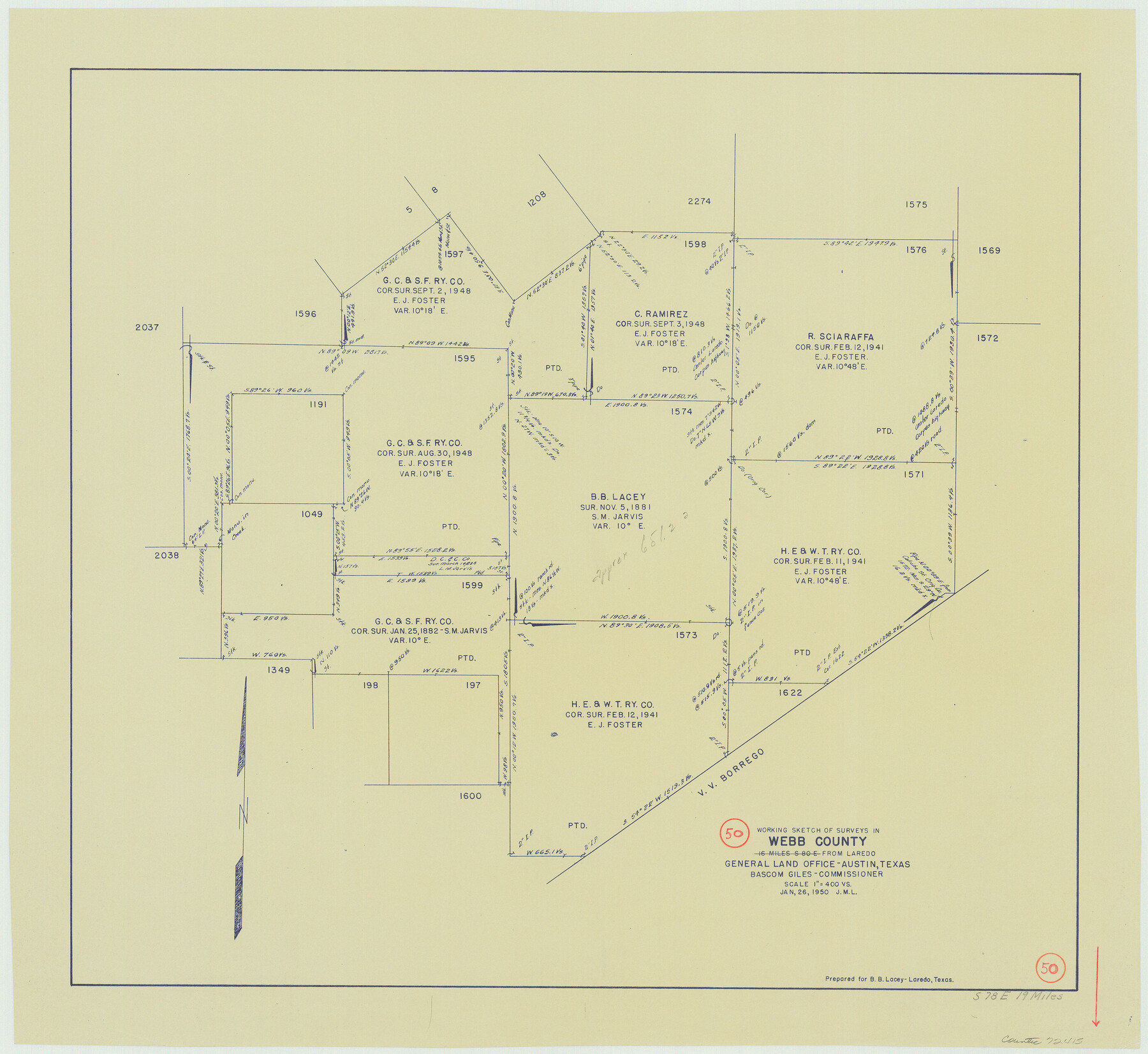72415, Webb County Working Sketch 50, General Map Collection