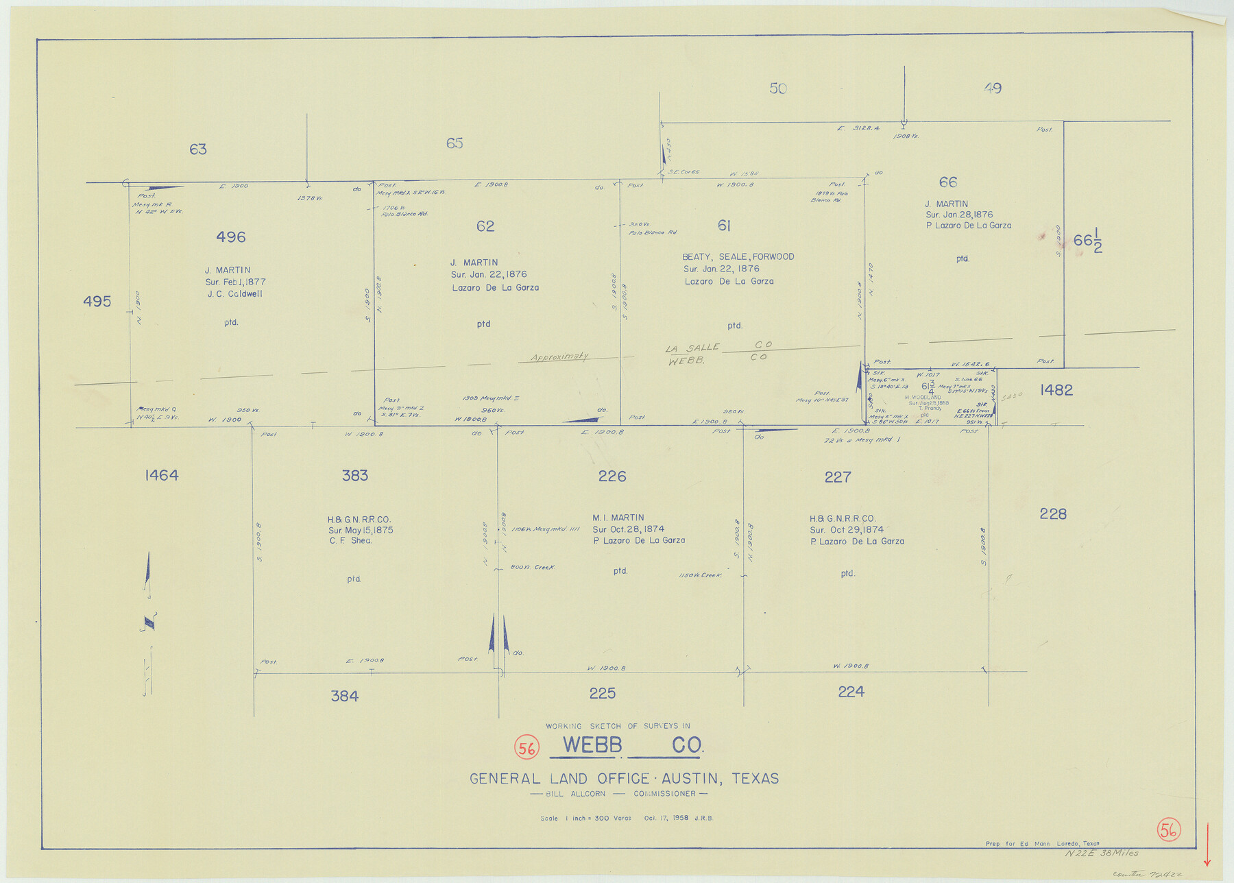 72422, Webb County Working Sketch 56, General Map Collection