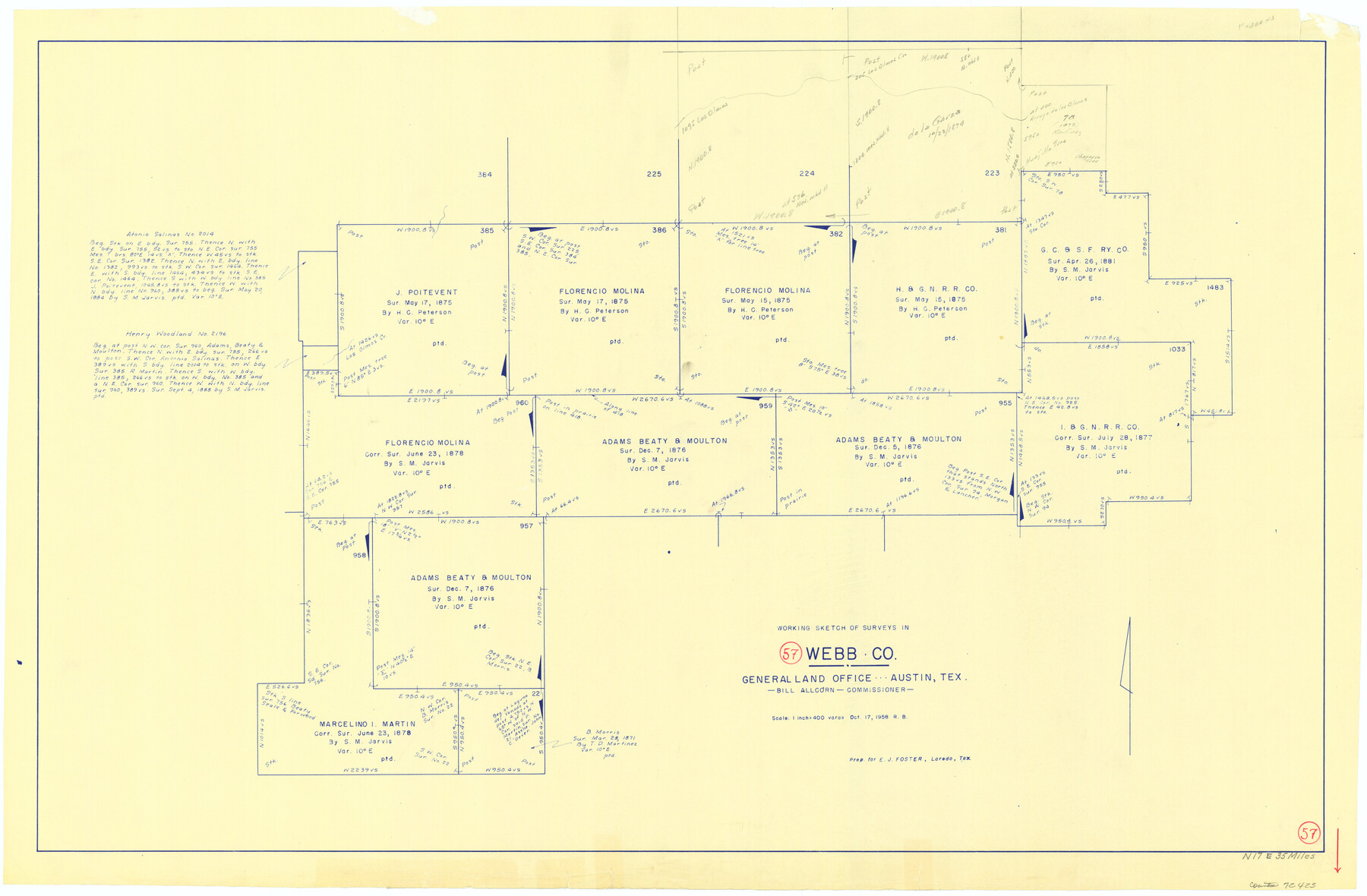 72423, Webb County Working Sketch 57, General Map Collection