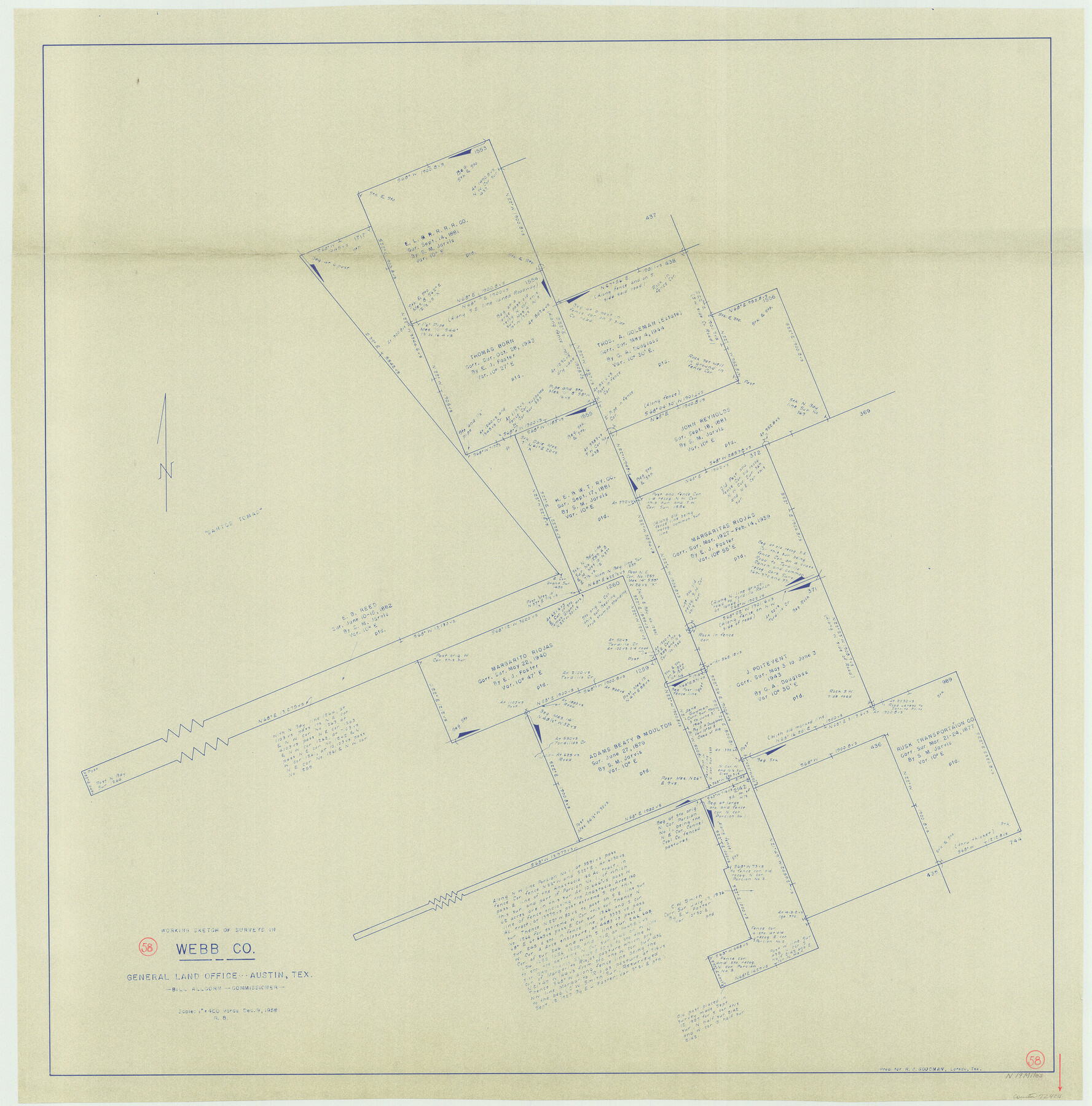 72424, Webb County Working Sketch 58, General Map Collection