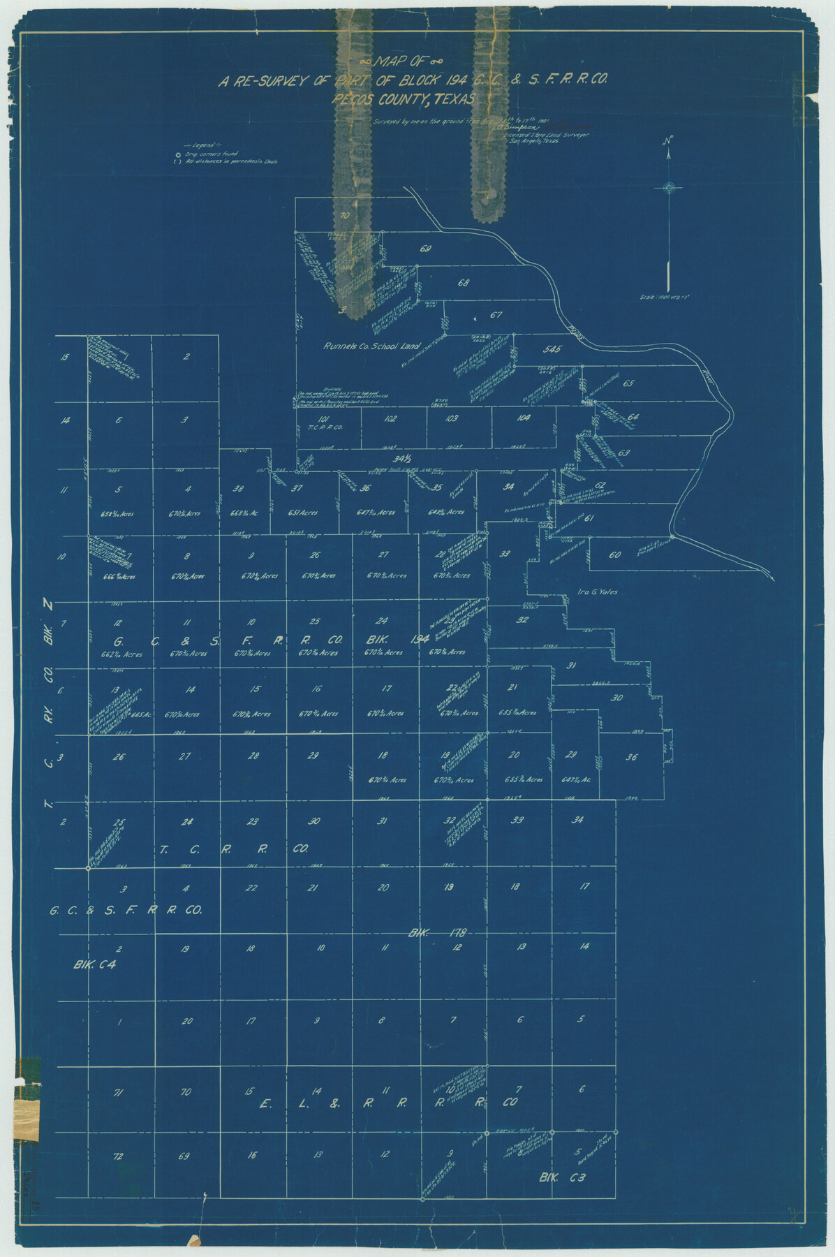 7243, Pecos County Rolled Sketch 85, General Map Collection