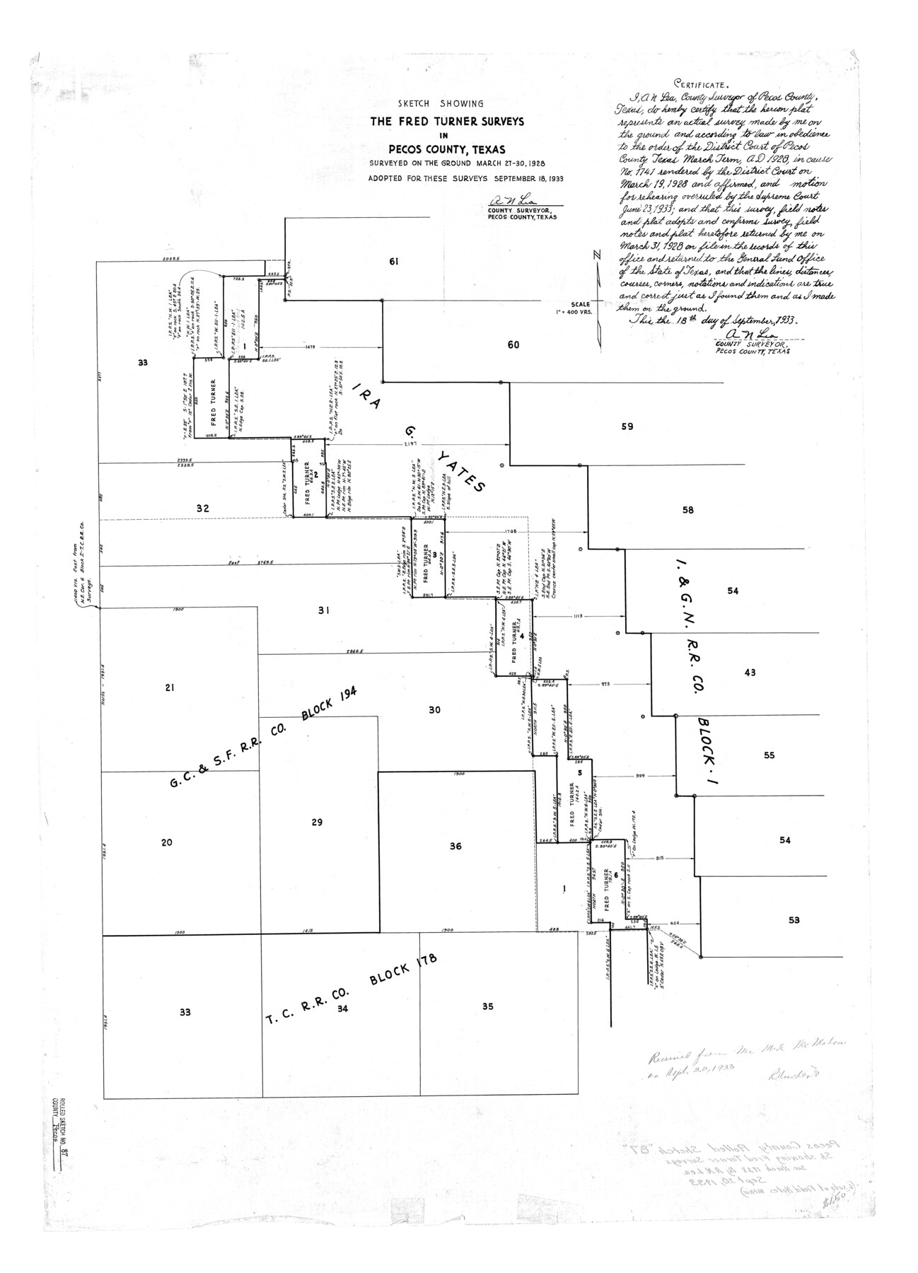 7244, Pecos County Rolled Sketch 87, General Map Collection