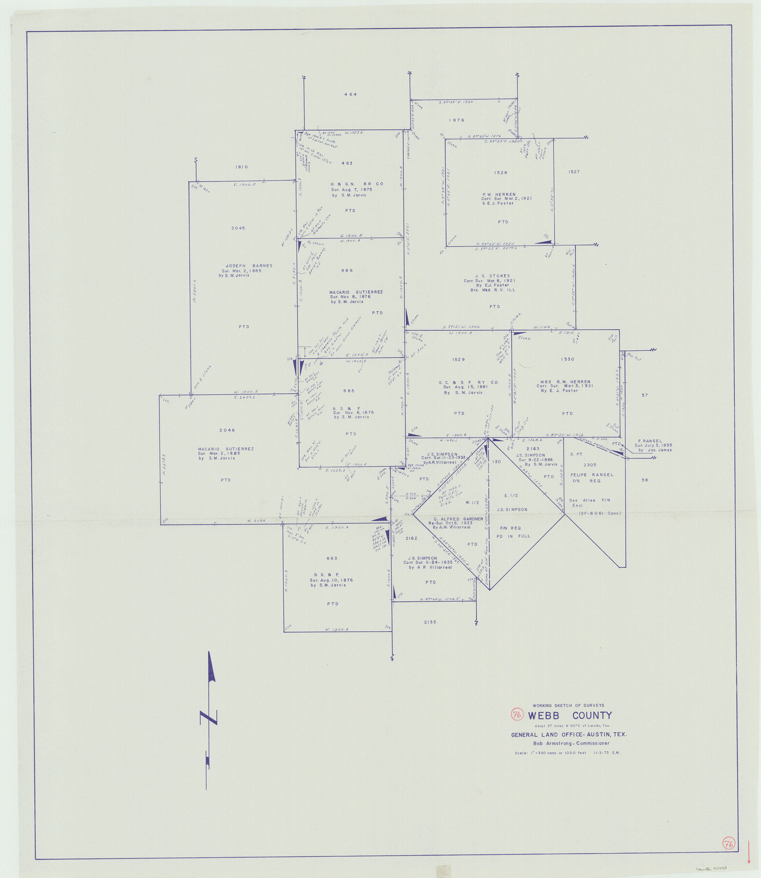 72443, Webb County Working Sketch 76, General Map Collection