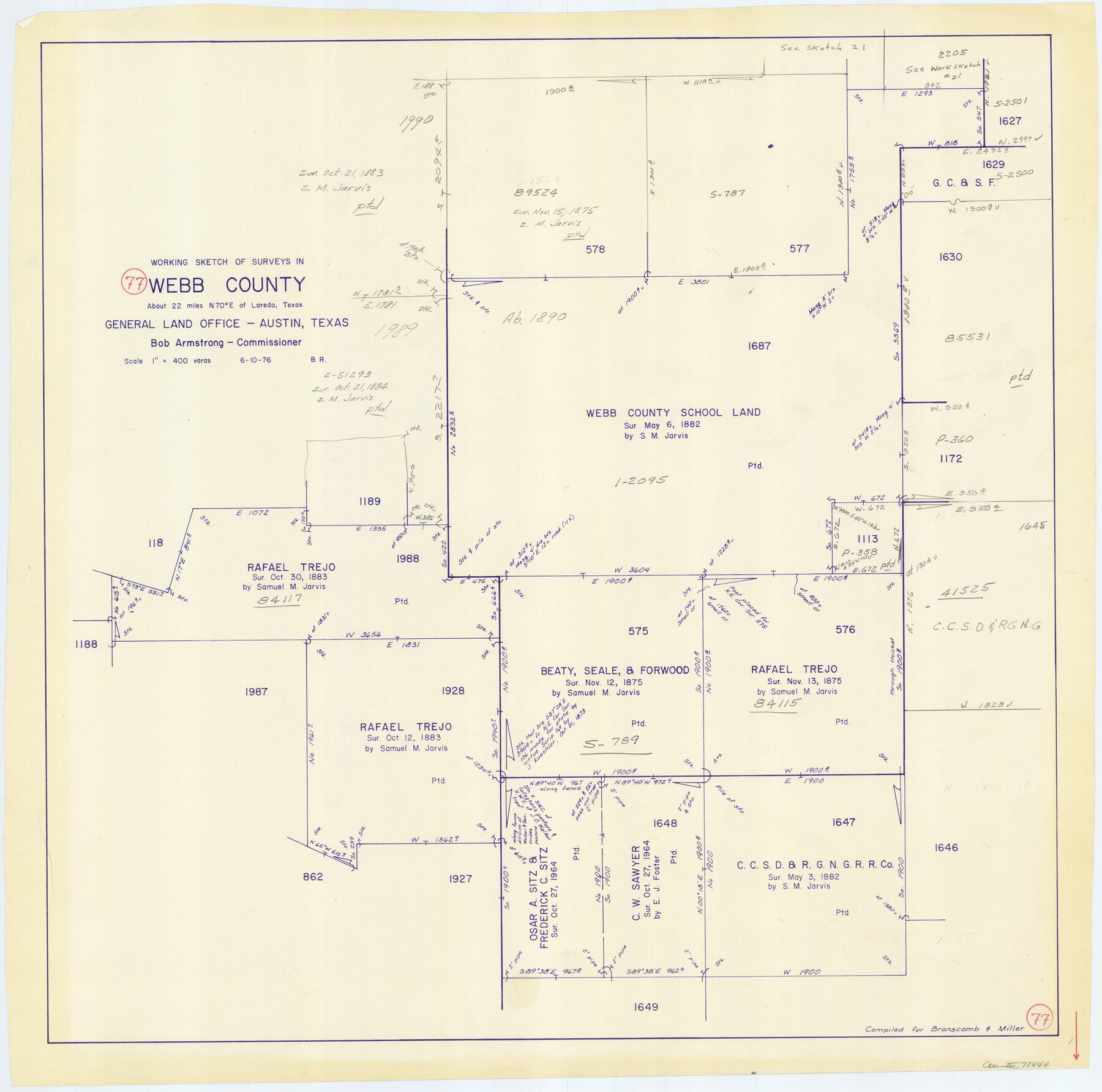 72444, Webb County Working Sketch 77, General Map Collection