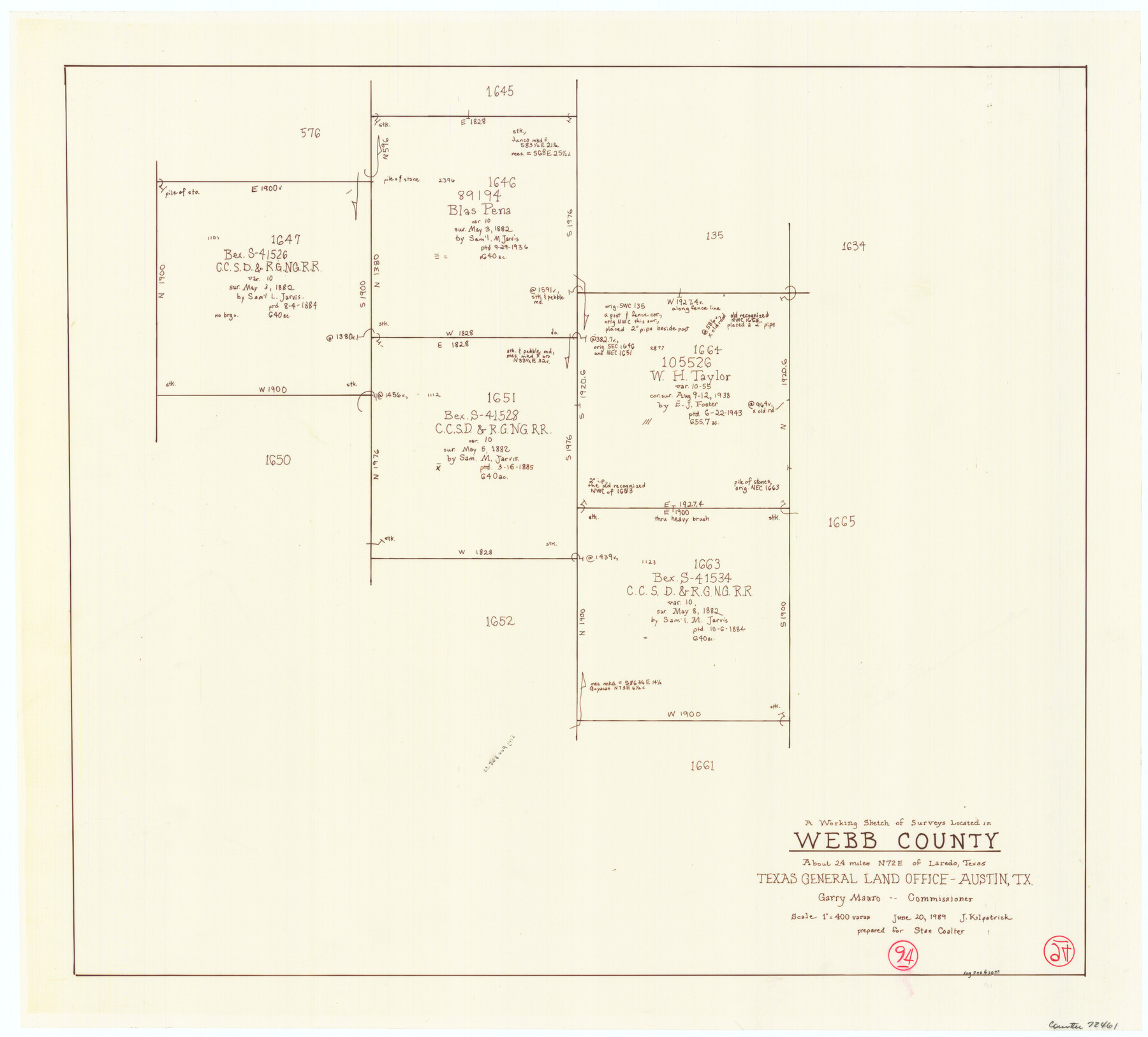 72461, Webb County Working Sketch 94, General Map Collection