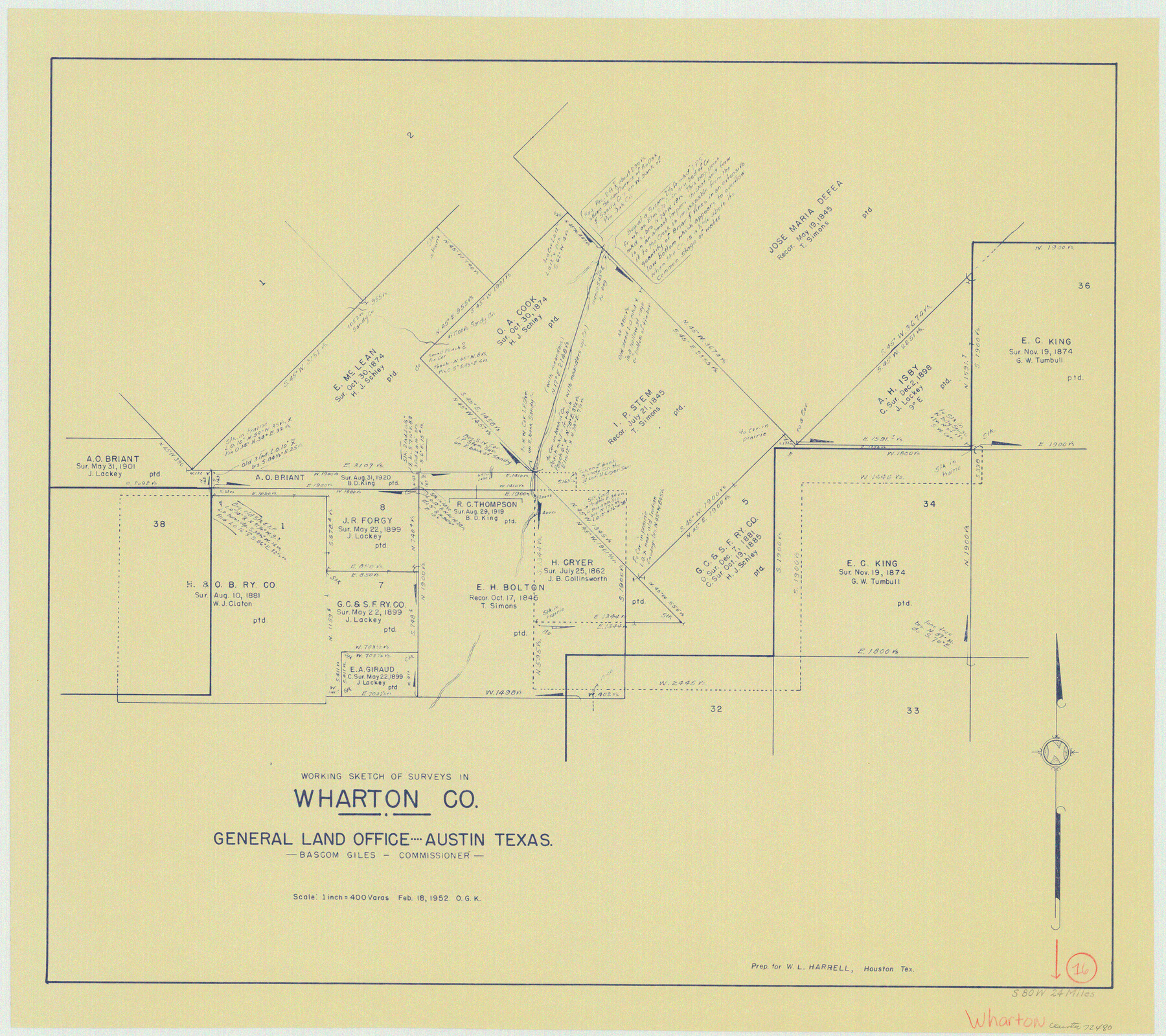 72480, Wharton County Working Sketch 16, General Map Collection