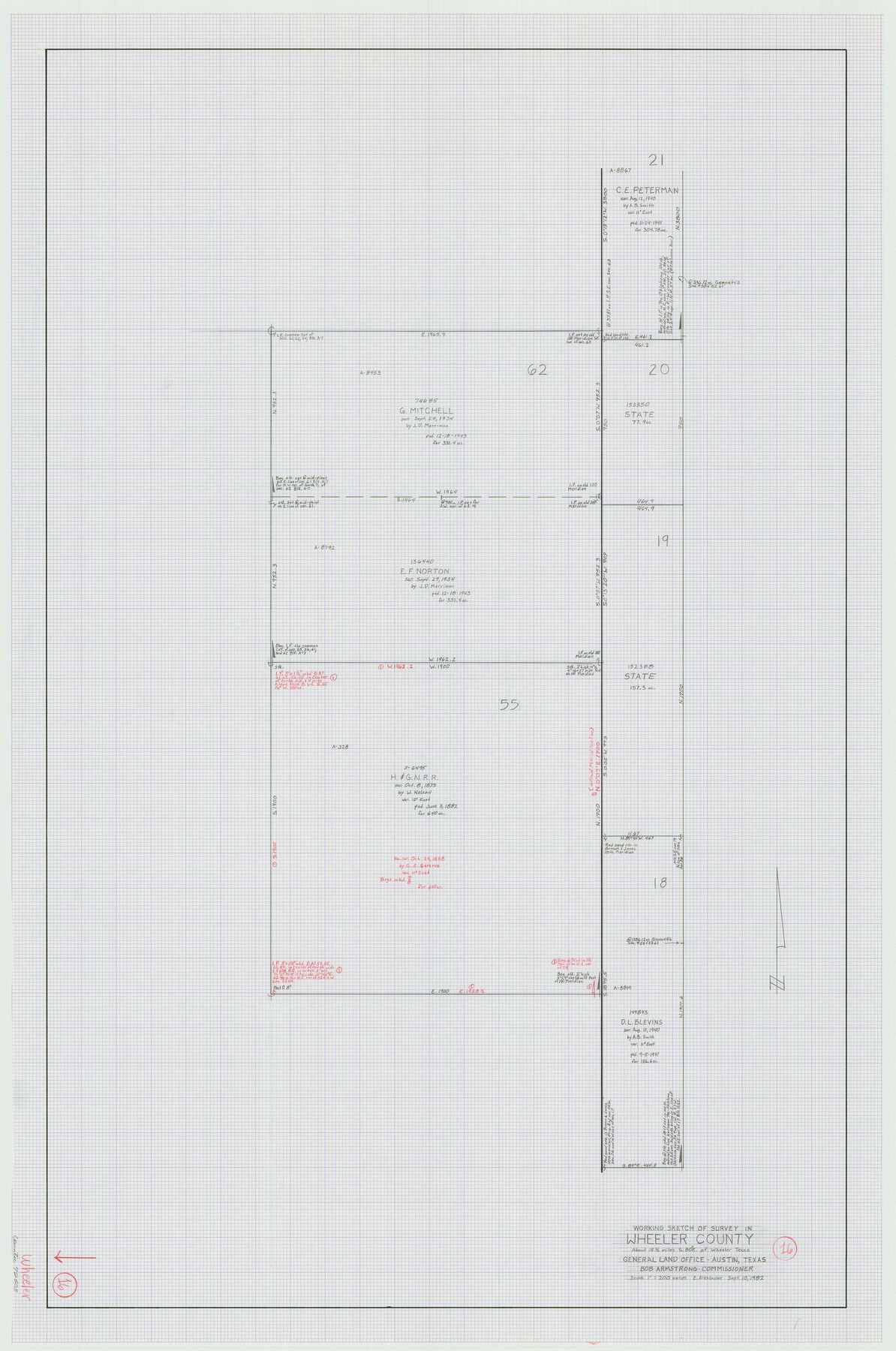 72505, Wheeler County Working Sketch 16, General Map Collection