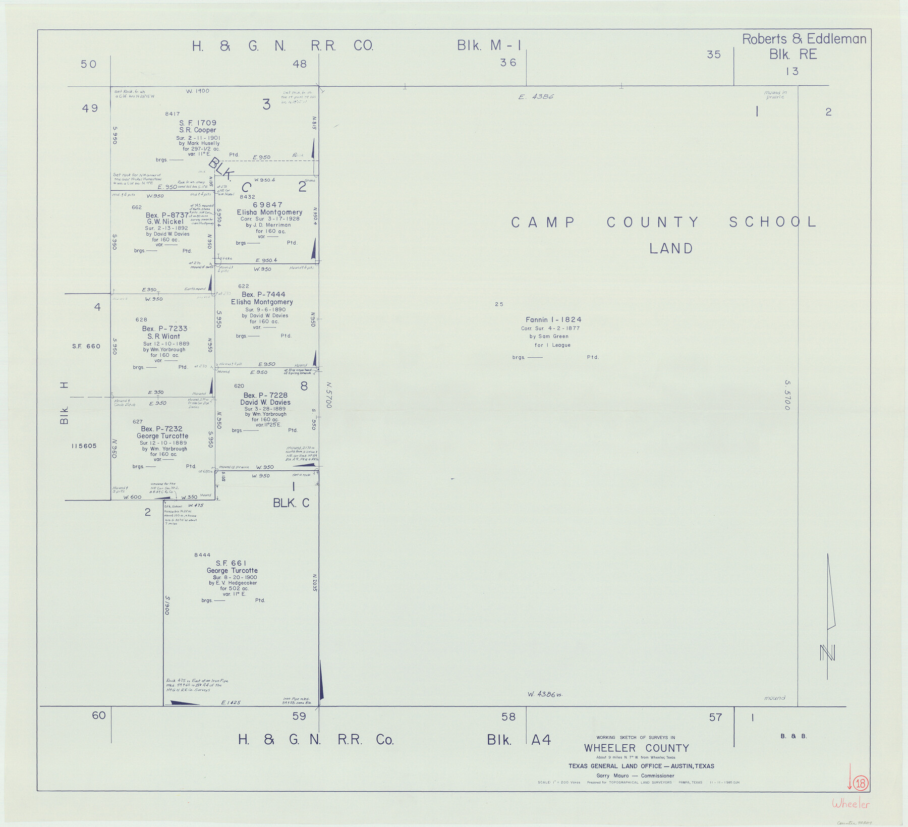 72507, Wheeler County Working Sketch 18, General Map Collection