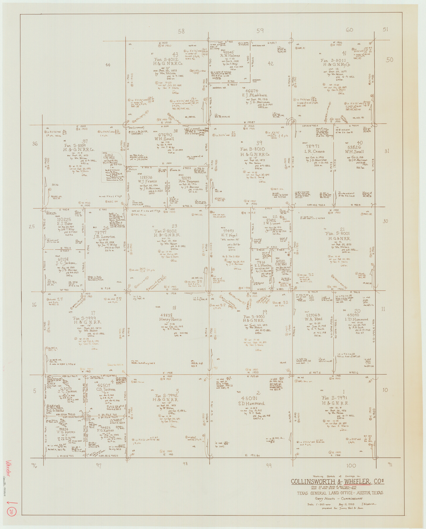 72509, Wheeler County Working Sketch 20, General Map Collection