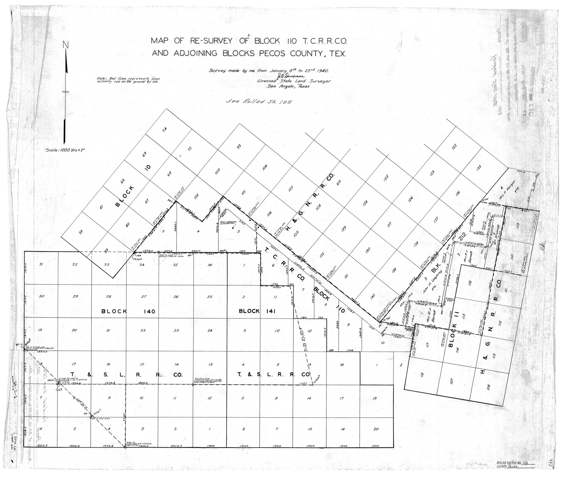 7251, Pecos County Rolled Sketch 103, General Map Collection