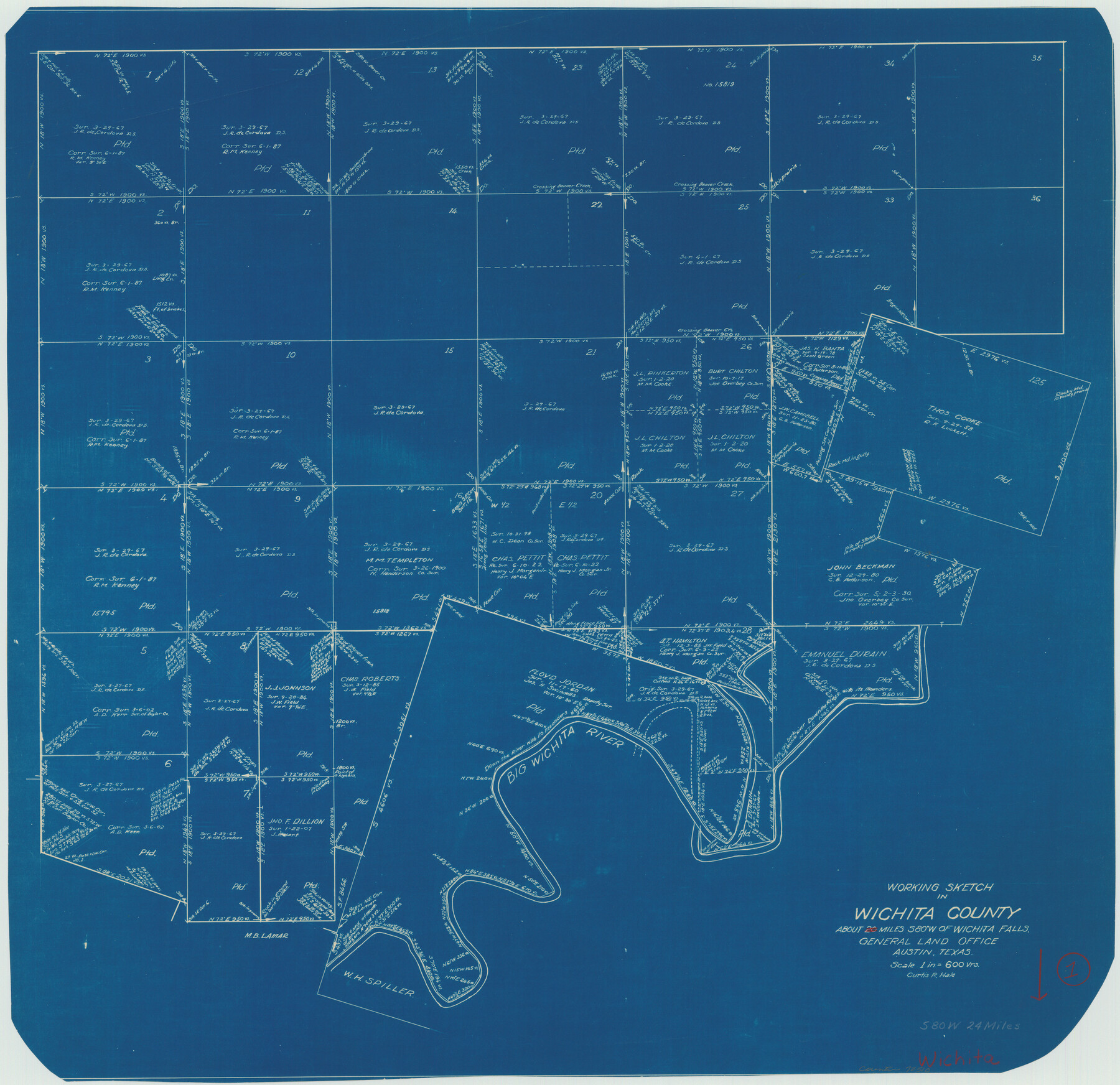 72510, Wichita County Working Sketch 1, General Map Collection