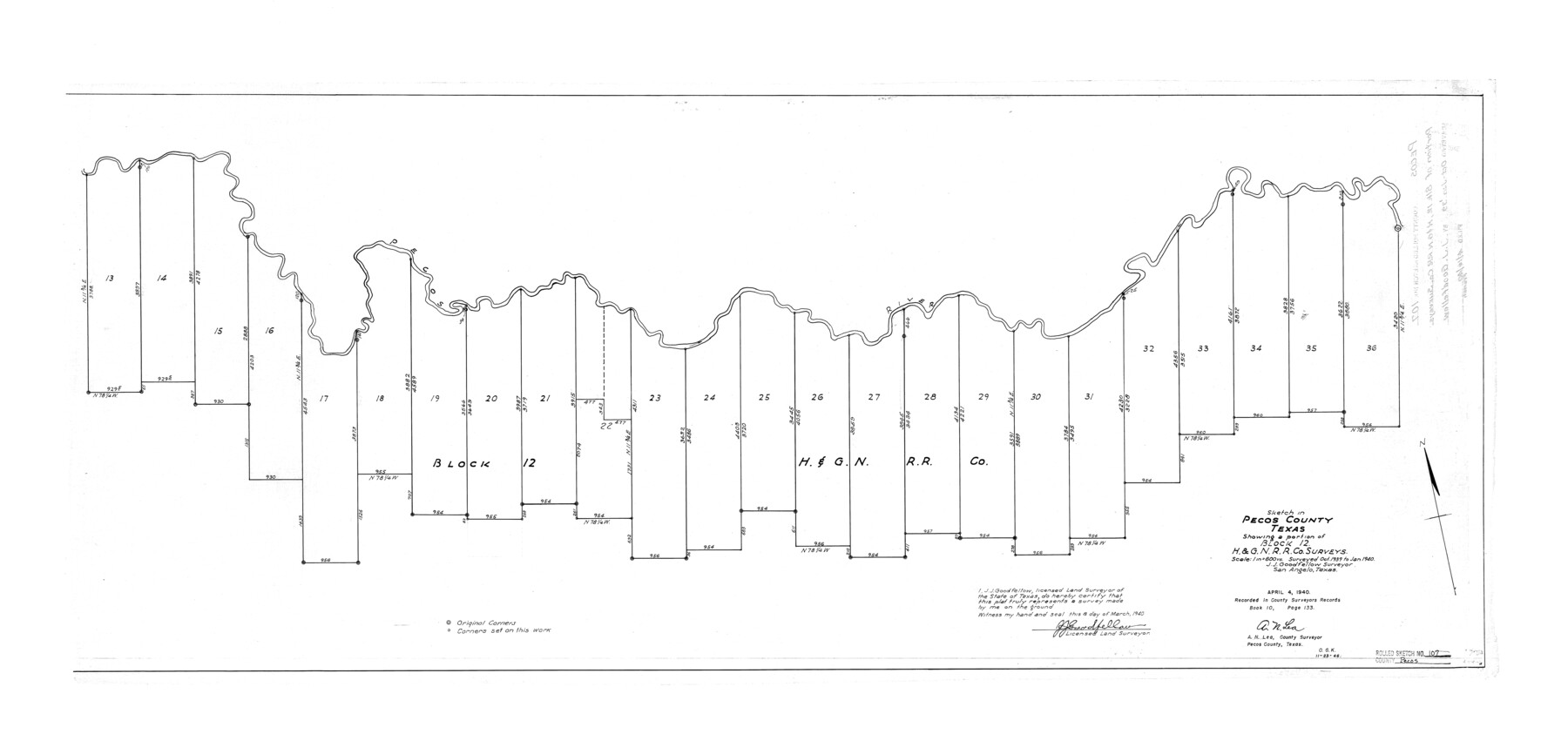 7253, Pecos County Rolled Sketch 107, General Map Collection