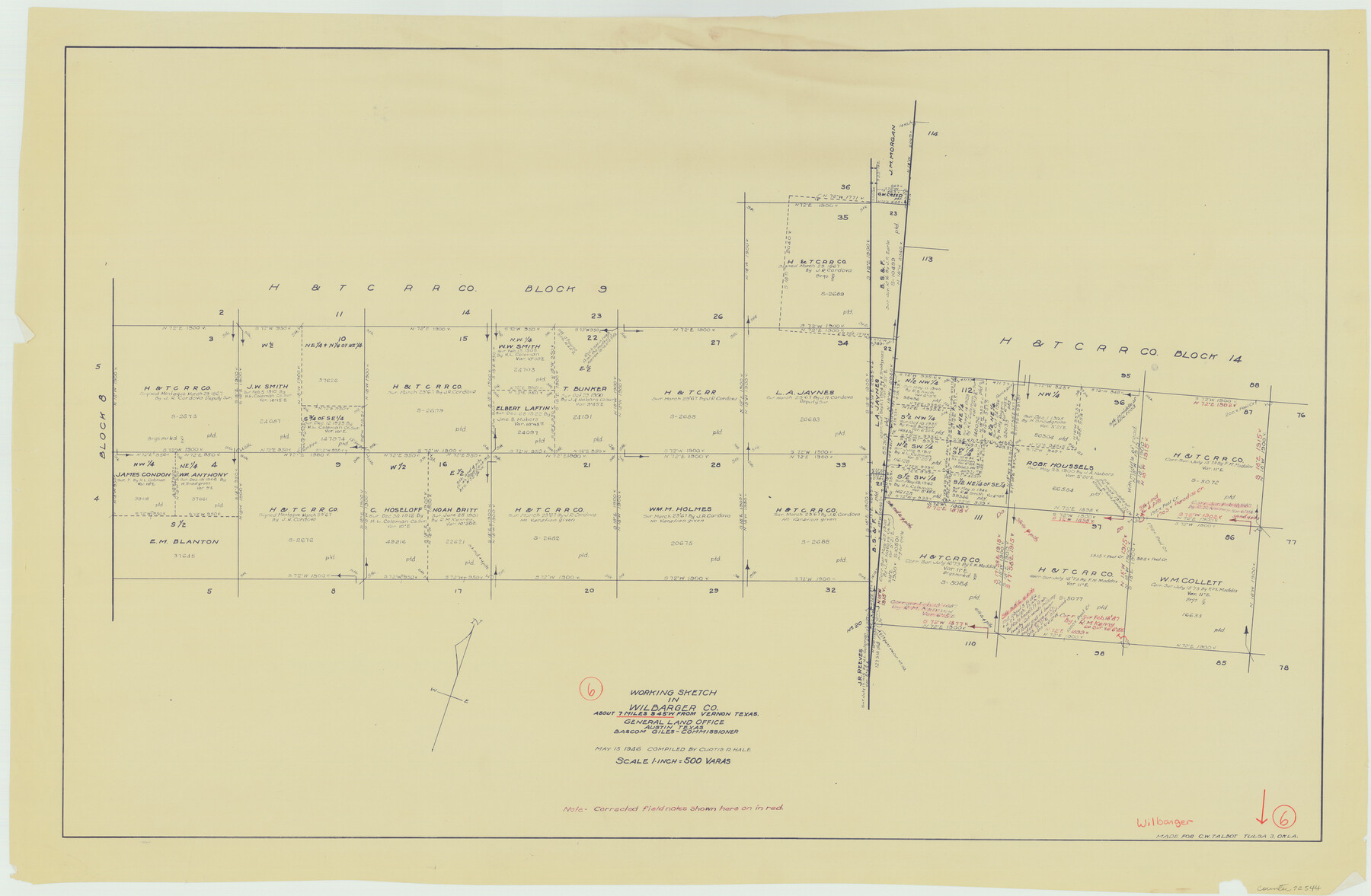 72544, Wilbarger County Working Sketch 6, General Map Collection