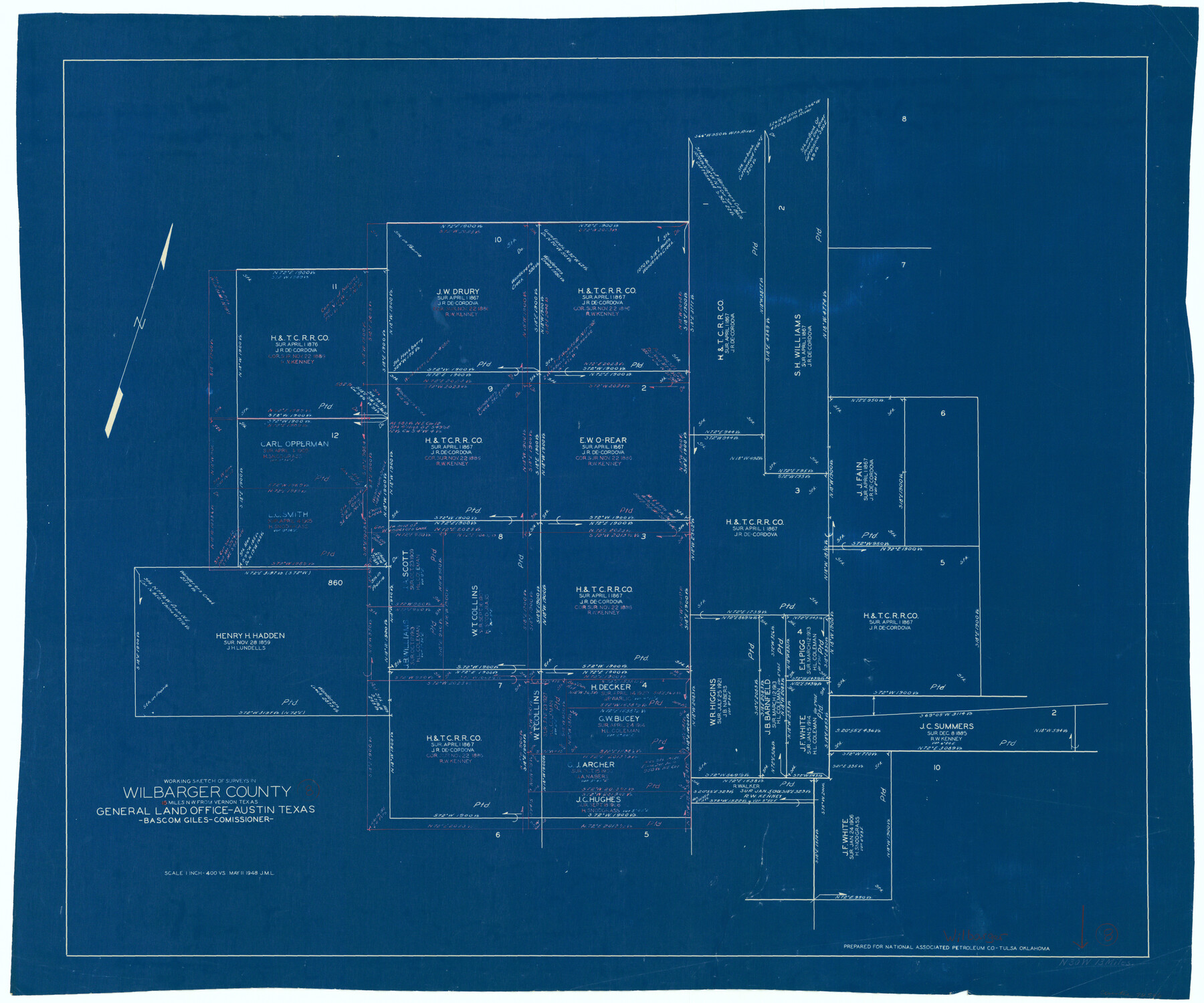 72546, Wilbarger County Working Sketch 8, General Map Collection