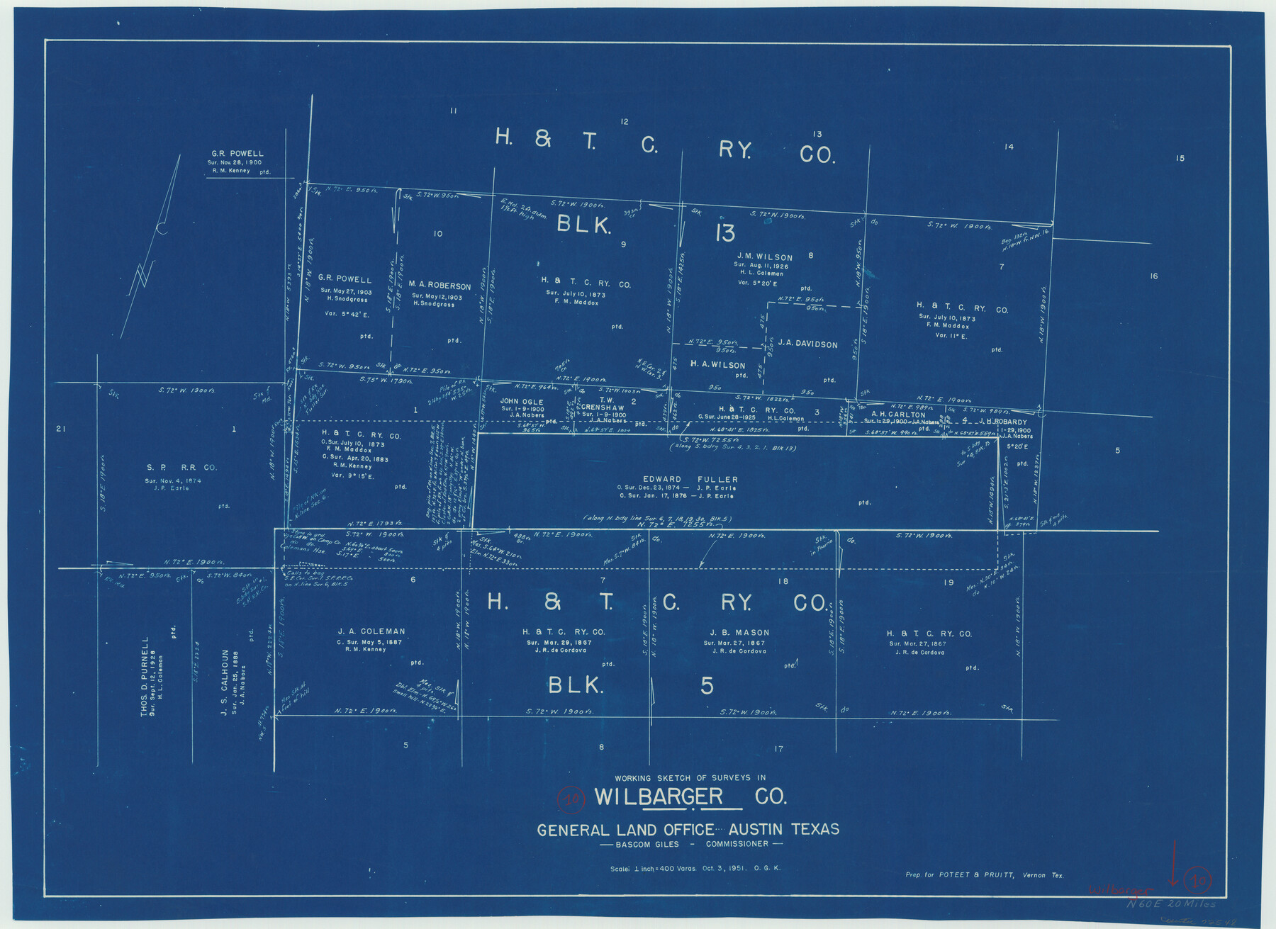 72548, Wilbarger County Working Sketch 10, General Map Collection