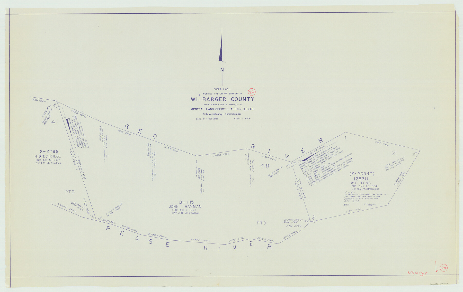 72558, Wilbarger County Working Sketch 20, General Map Collection