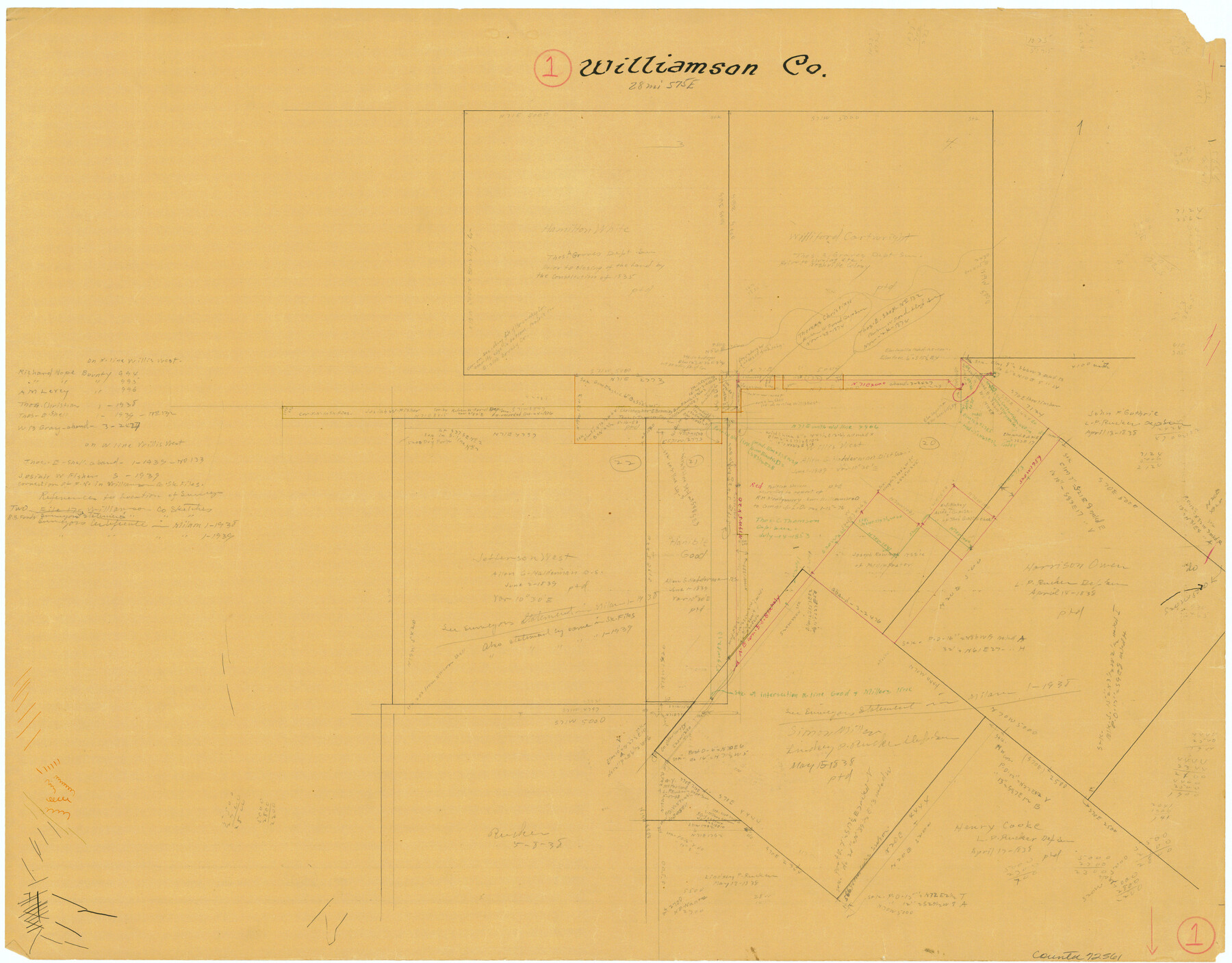 72561, Williamson County Working Sketch 1, General Map Collection