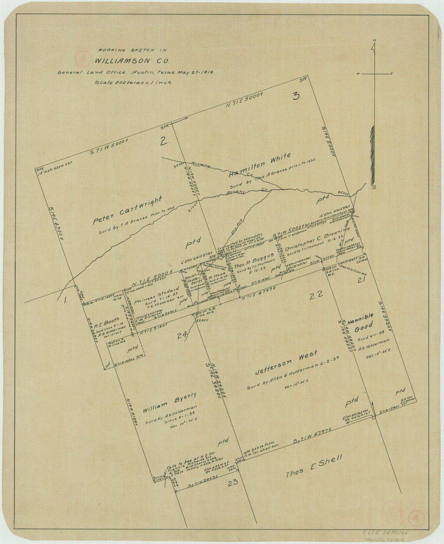 72564, Williamson County Working Sketch 4, General Map Collection