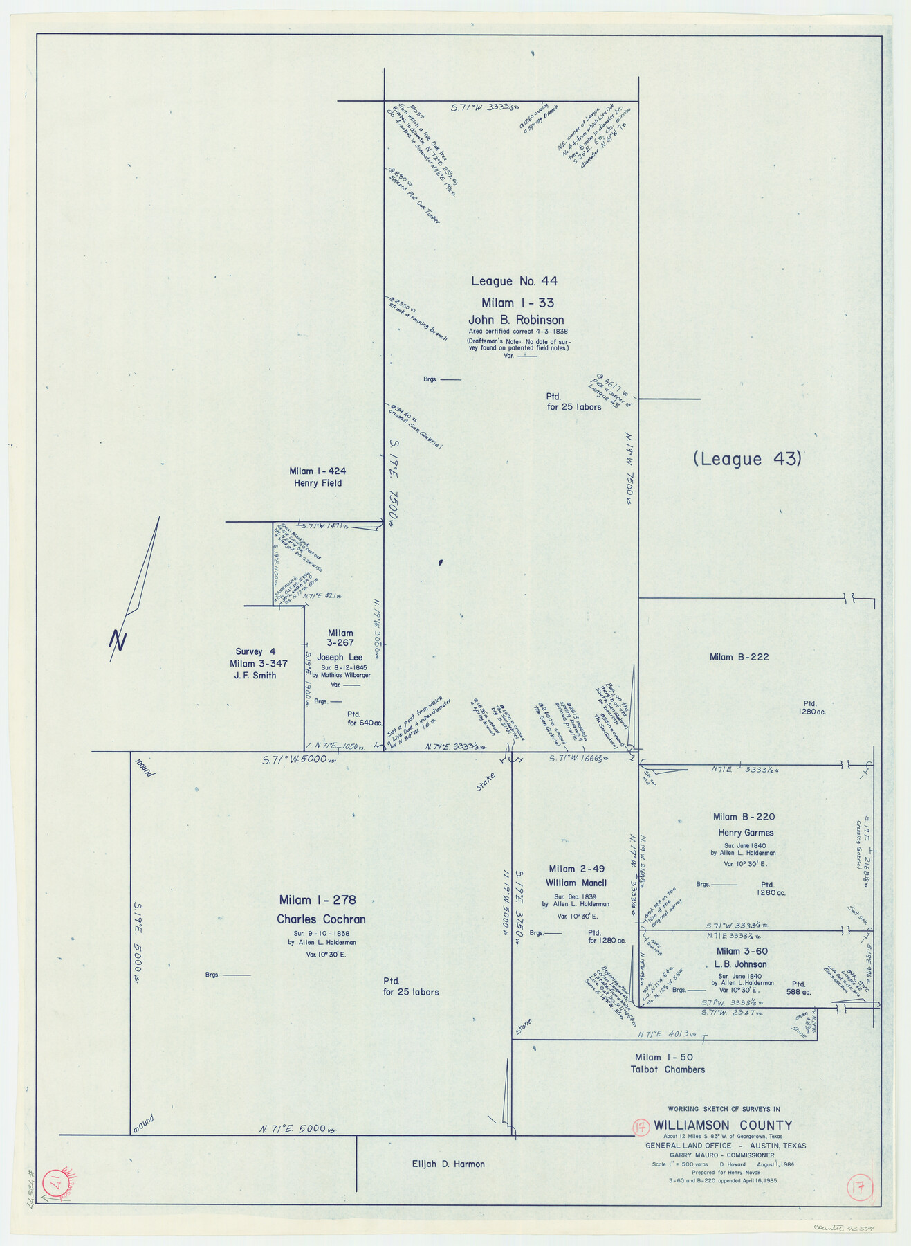 72577, Williamson County Working Sketch 17, General Map Collection