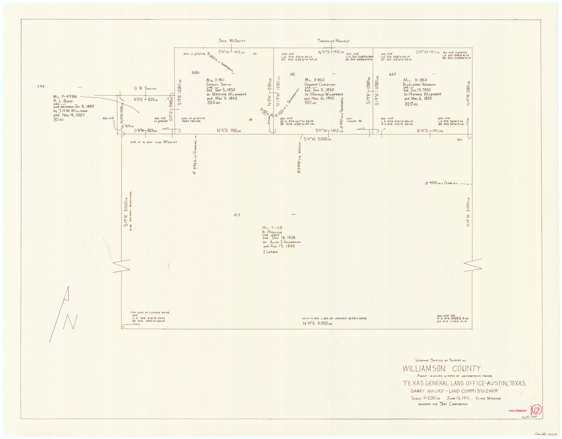 72579, Williamson County Working Sketch 19, General Map Collection