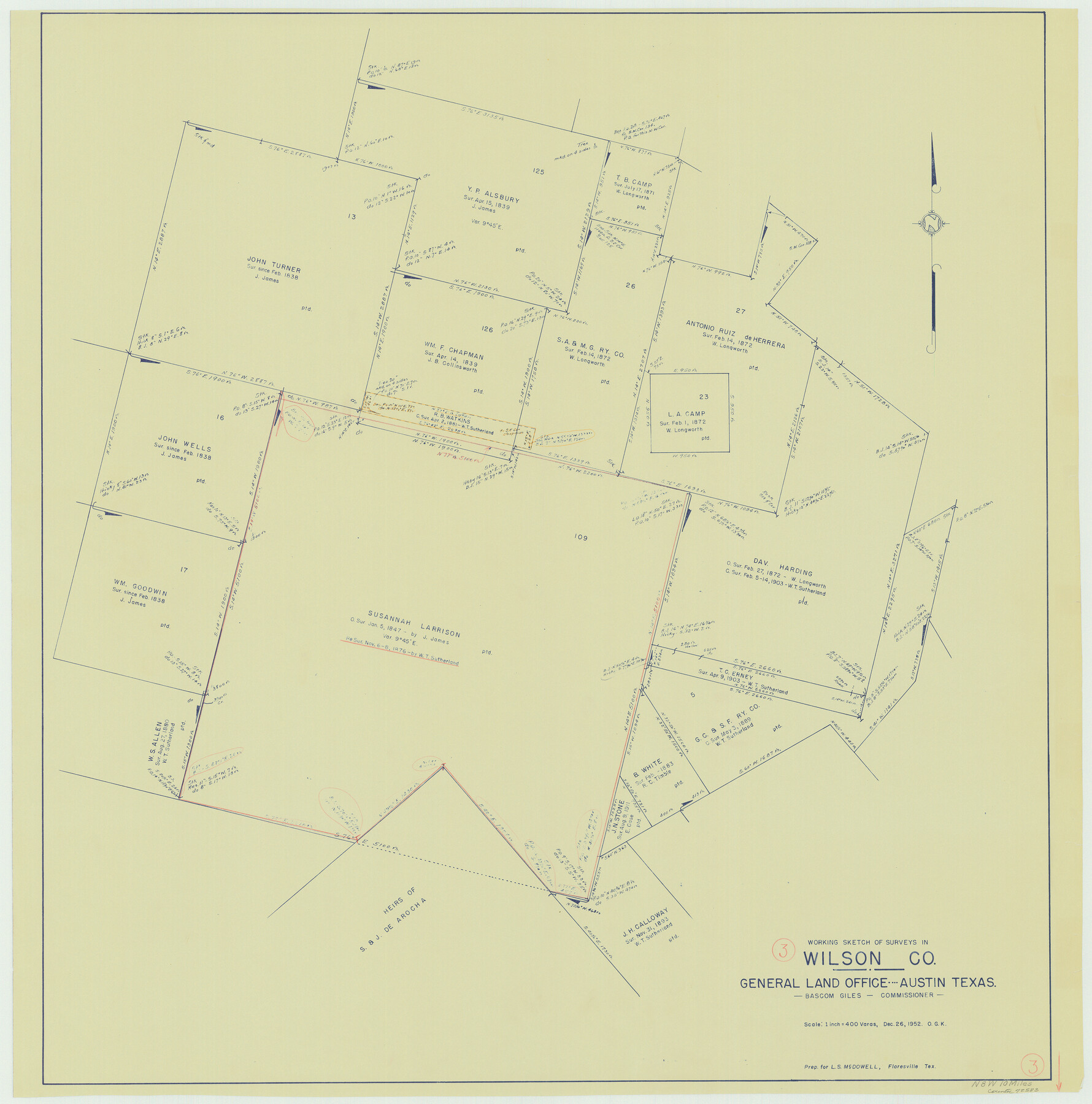 72583, Wilson County Working Sketch 3, General Map Collection