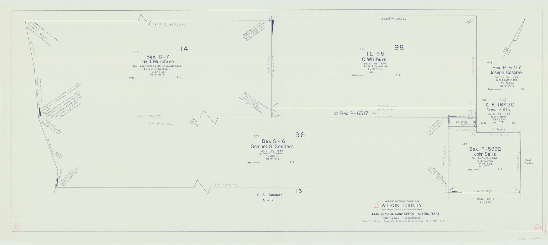 72593, Wilson County Working Sketch 13, General Map Collection