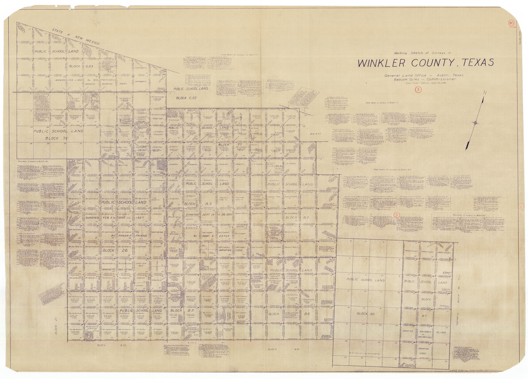 72597, Winkler County Working Sketch 3, General Map Collection