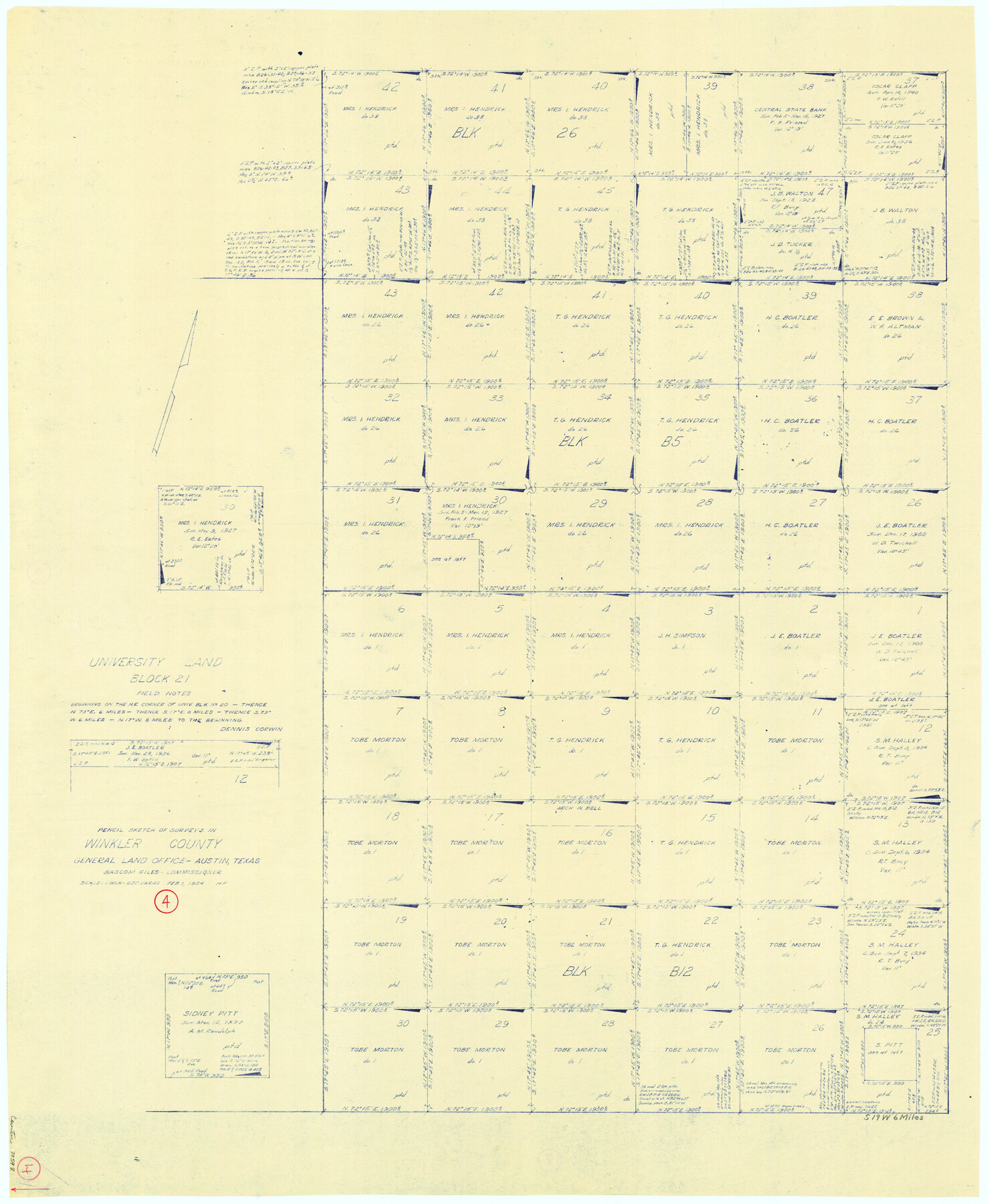 72598, Winkler County Working Sketch 4, General Map Collection