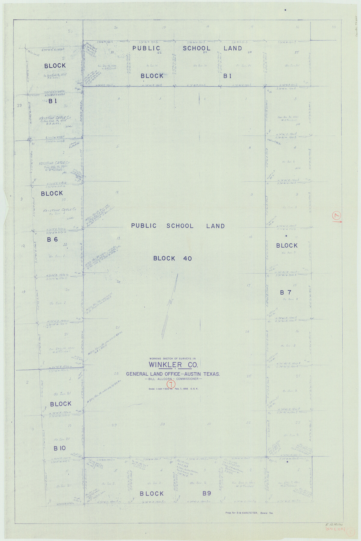 72601, Winkler County Working Sketch 7, General Map Collection