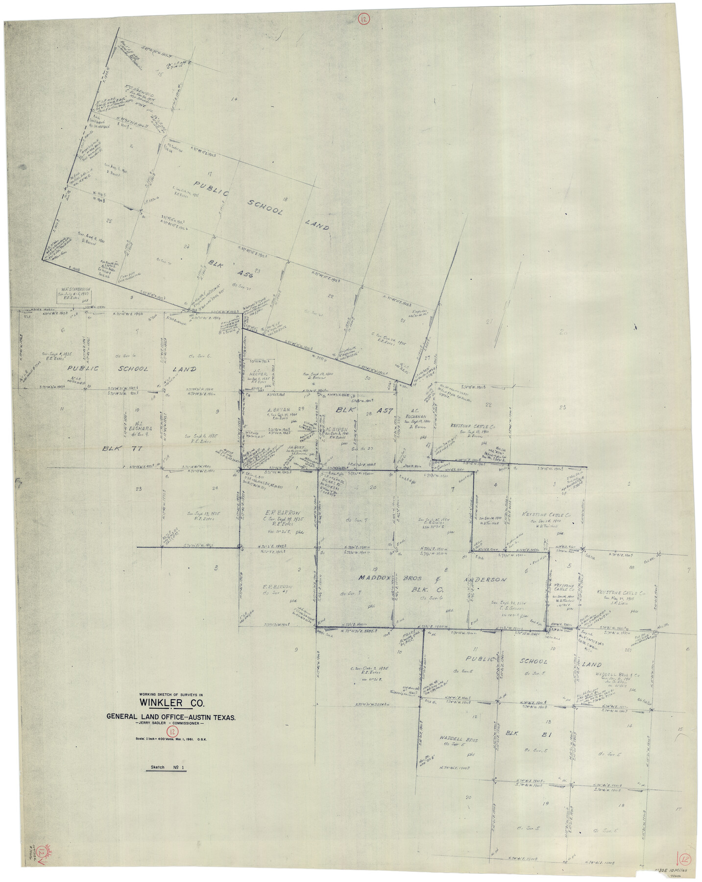 72606, Winkler County Working Sketch 12, General Map Collection
