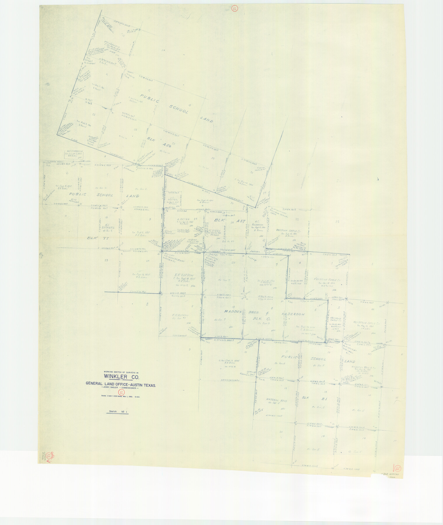 72606, Winkler County Working Sketch 12, General Map Collection