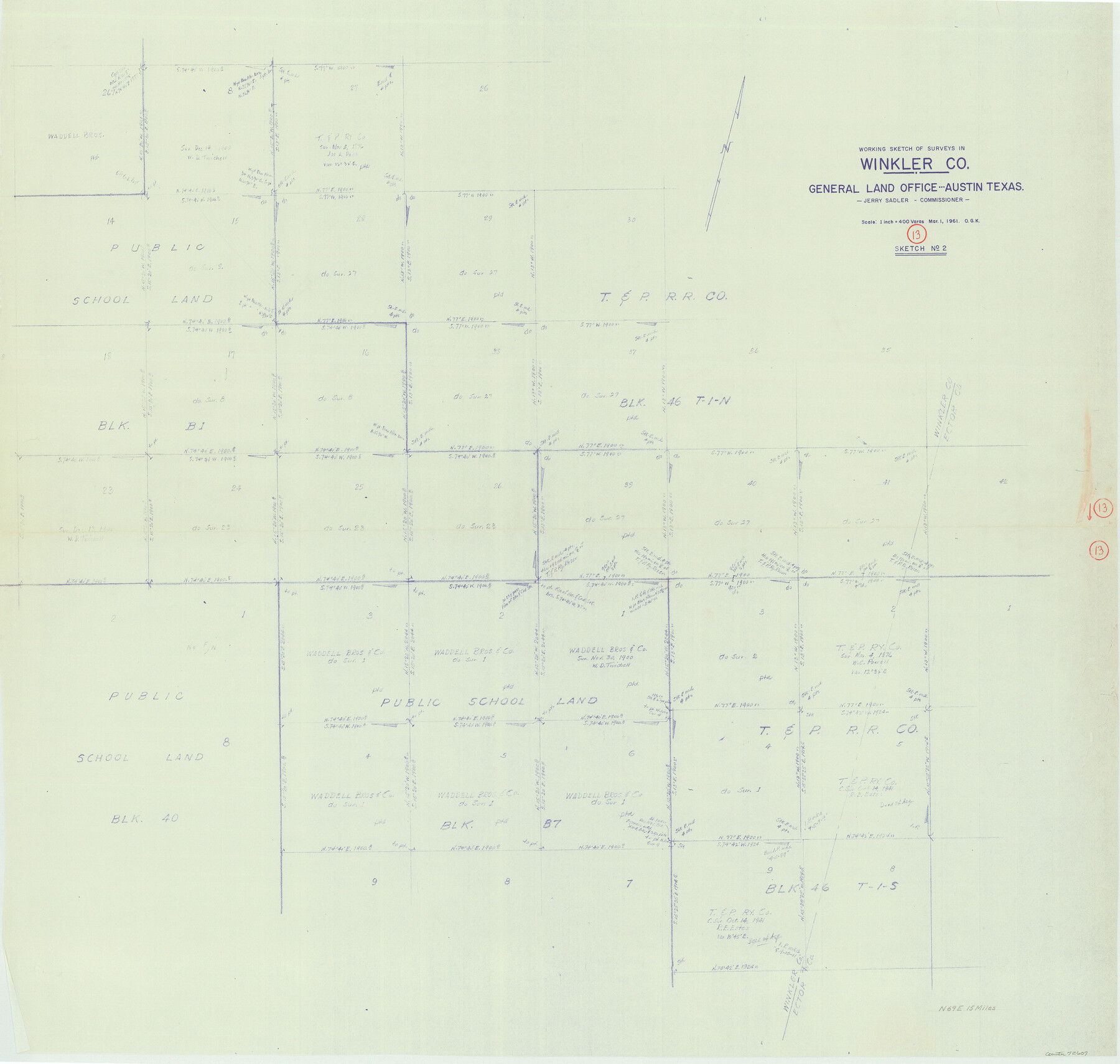 72607, Winkler County Working Sketch 13, General Map Collection