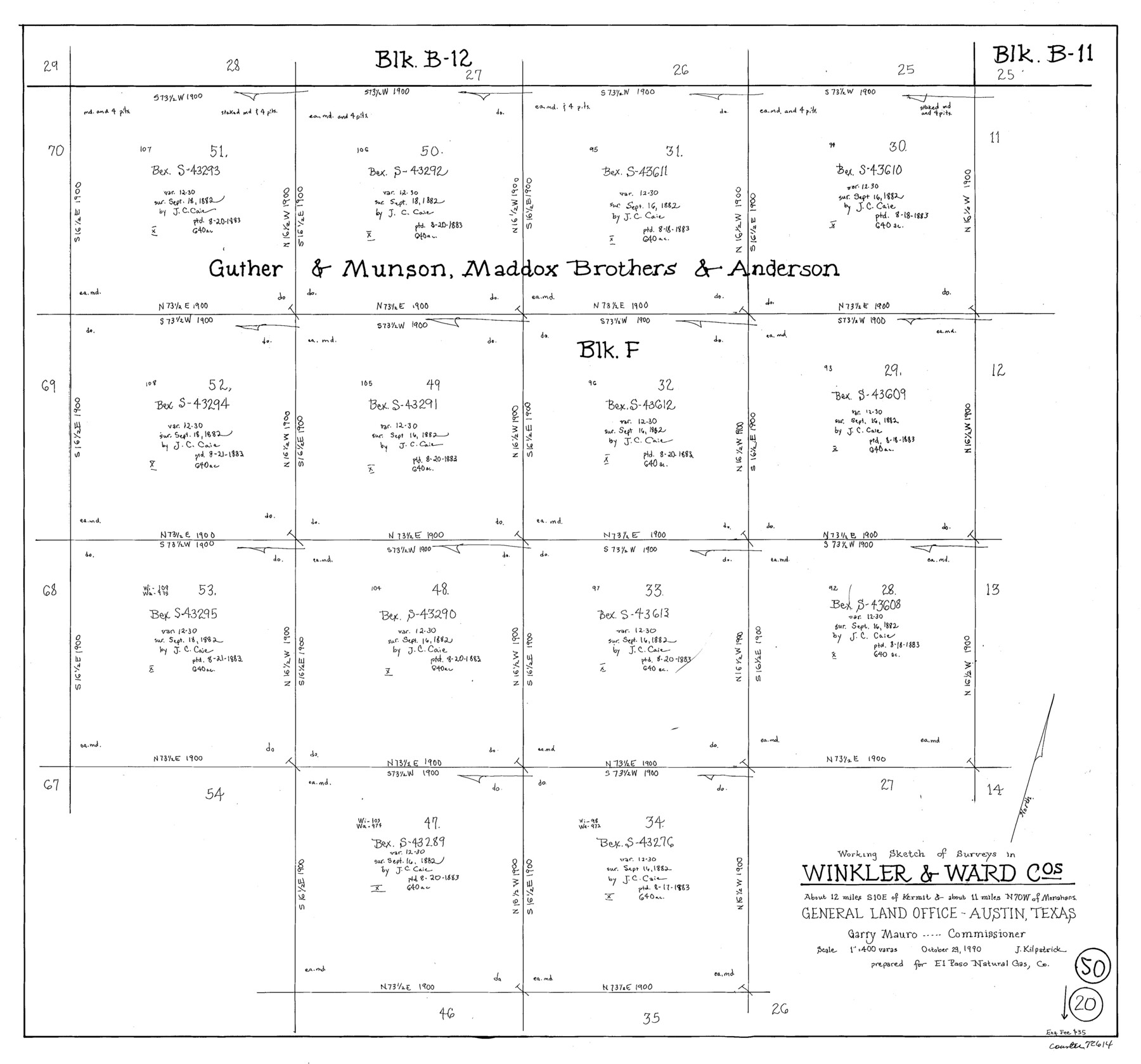 72614, Winkler County Working Sketch 20, General Map Collection
