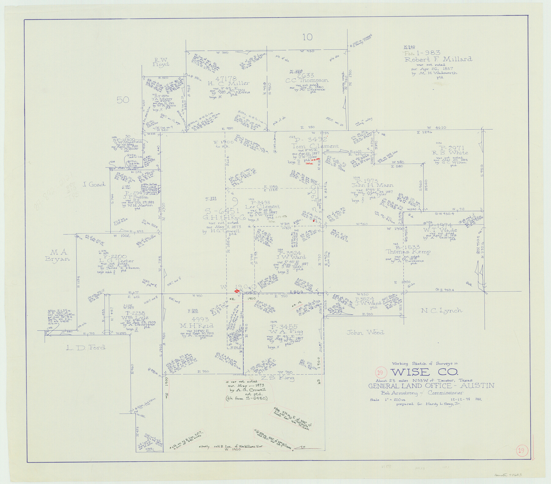 72633, Wise County Working Sketch 19, General Map Collection